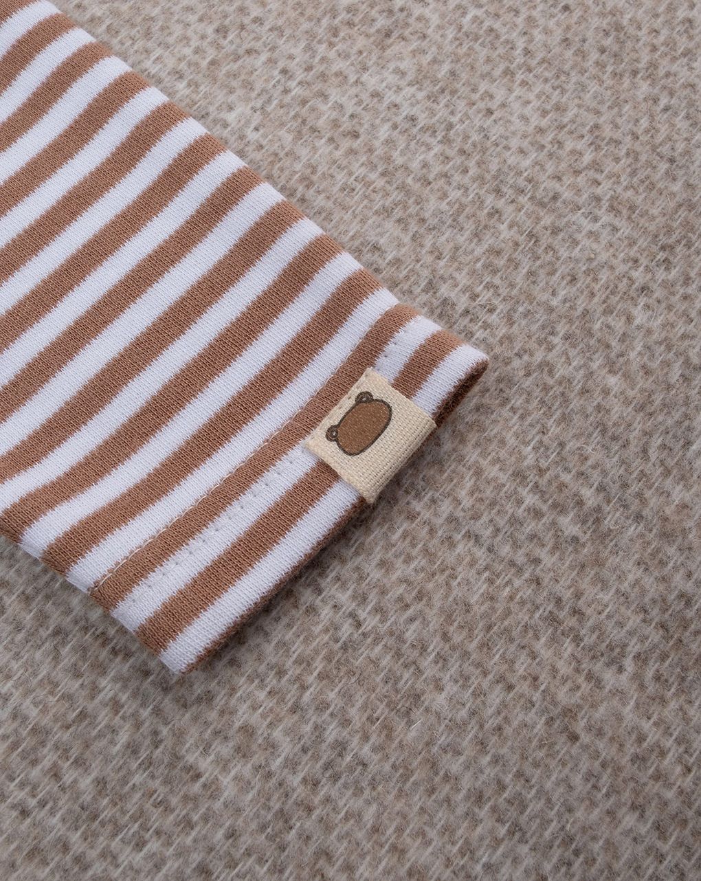 βρεφική μπλούζα ριγέ καφέ με αρκουδάκι για αγόρι - Prénatal