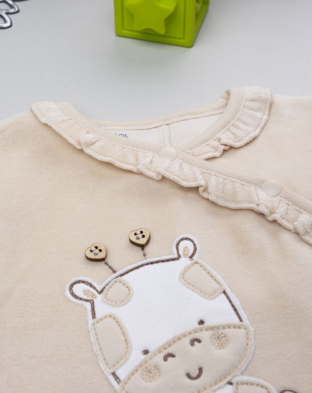 βρεφικό φορμάκι μπεζ σενίλ nature για κορίτσι - Prénatal