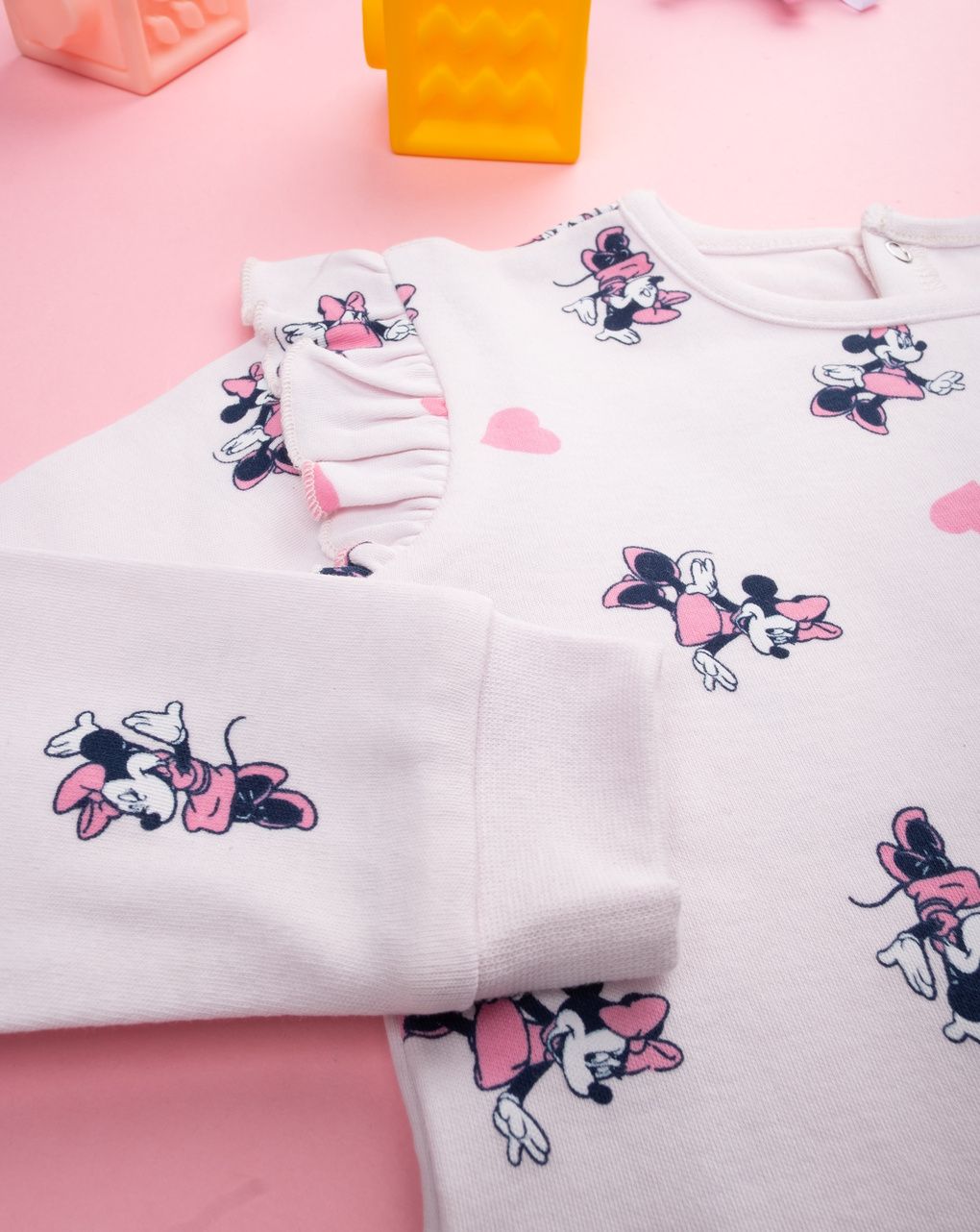 βρεφική ολόσωμη πιτζάμα λευκή minnie για κορίτσι - Prénatal