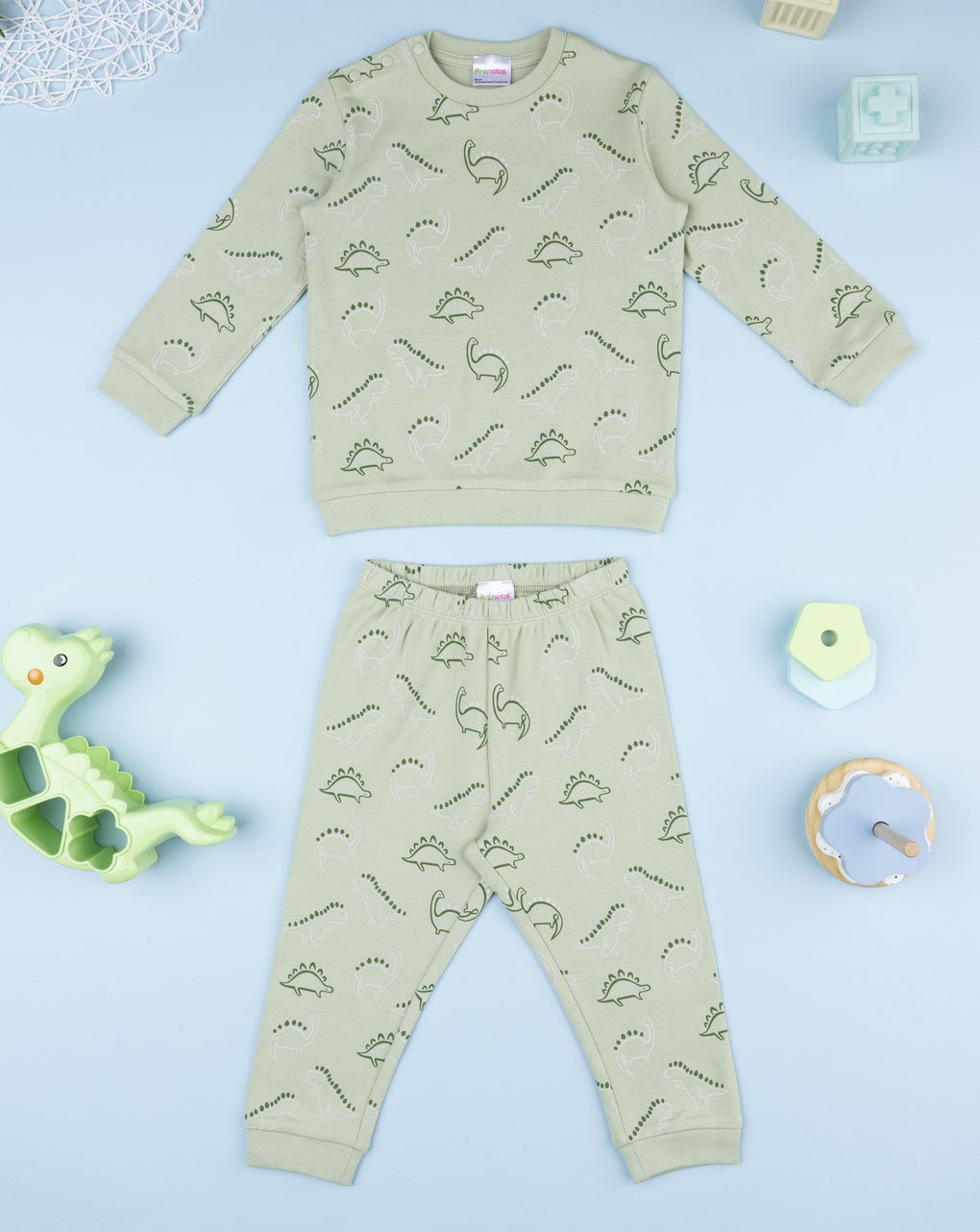 βρεφική πιτζάμα πράσινη dinos για αγόρι - Prénatal