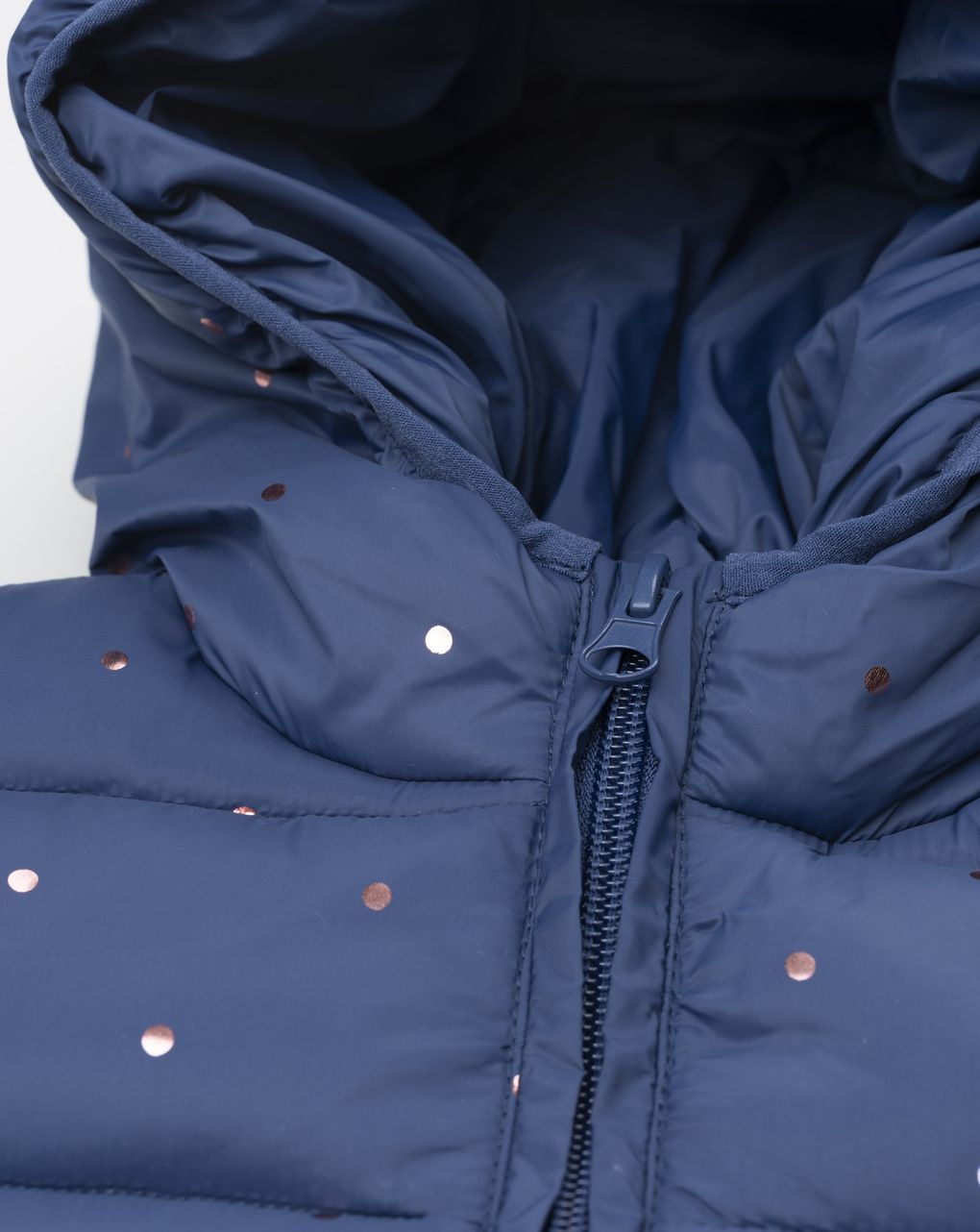 παιδικό μπουφάν puffer μπλε πουά για κορίτσι - Prénatal