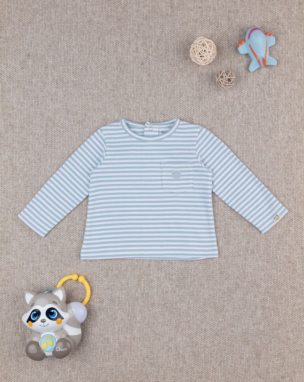 βρεφική μπλούζα ριγέ βεραμάν με αρκουδάκι για αγόρι