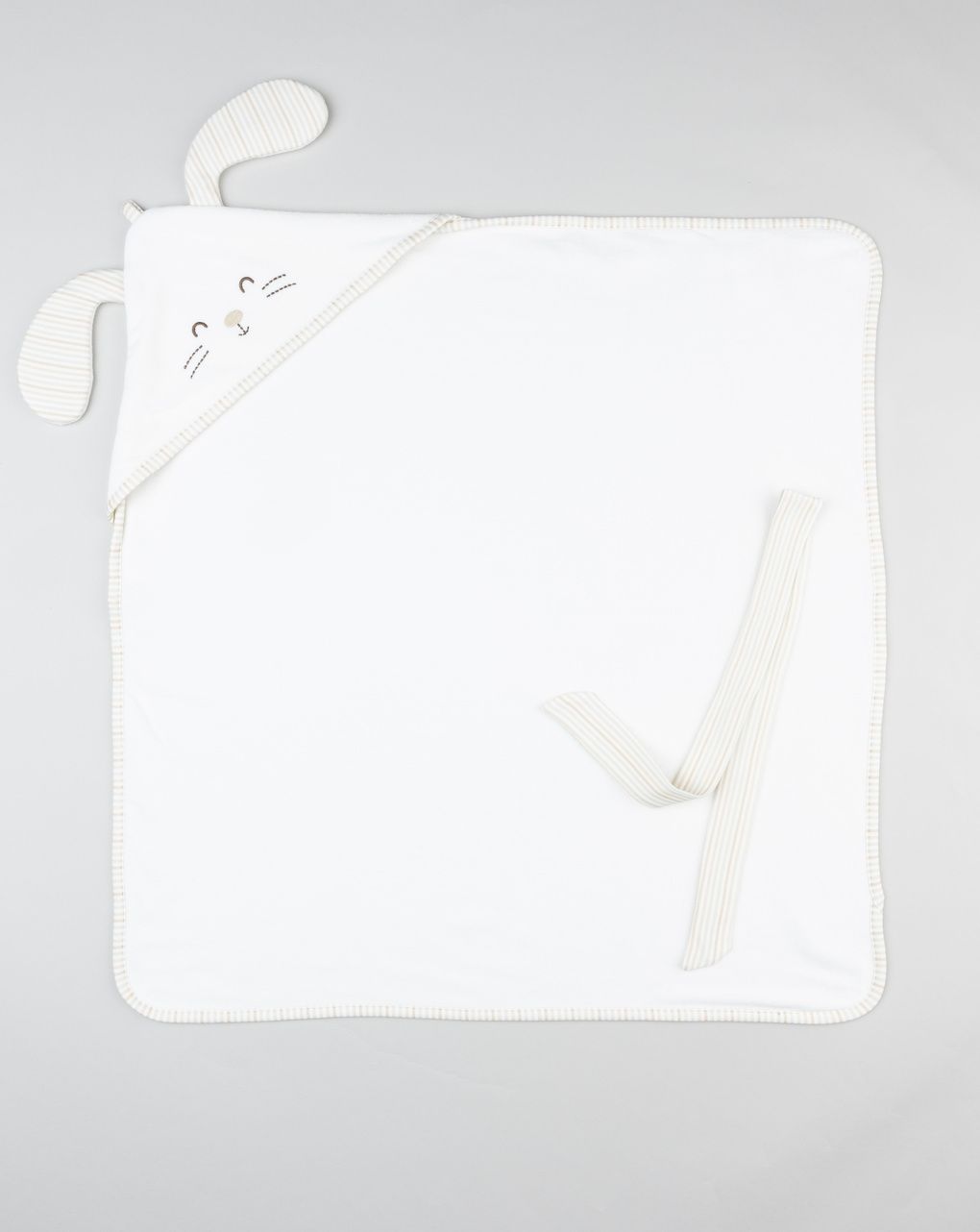 βρεφική κάπα λευκή με λαγουδάκι για αγόρι