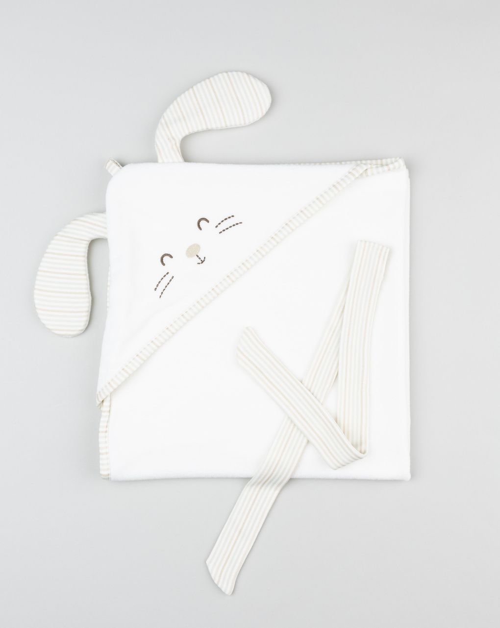 βρεφική κάπα λευκή με λαγουδάκι για αγόρι - Prénatal