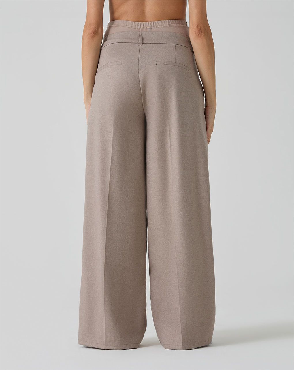 γυναικείο παντελόνι εγκυμοσύνης wide leg μπεζ - Prénatal