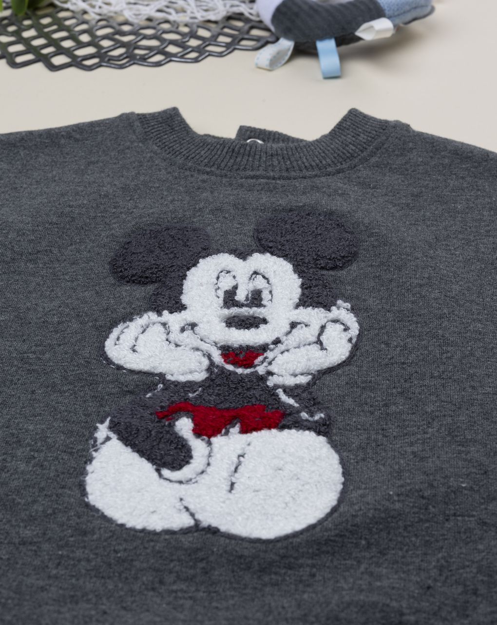 βρεφική μπλούζα φούτερ γκρι mickey για αγόρι - Prénatal