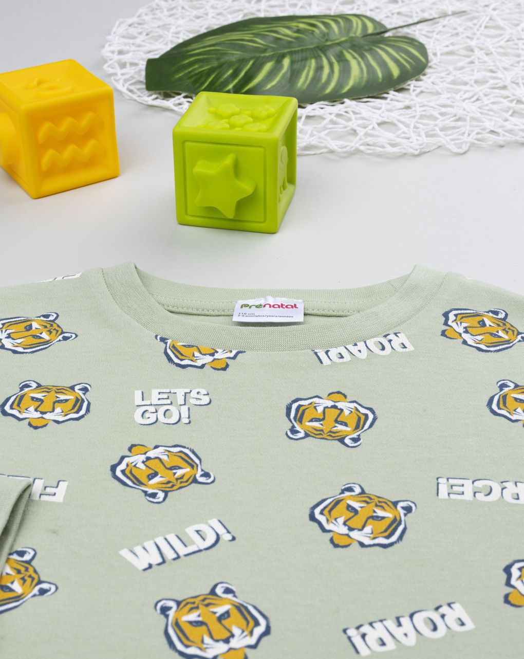 παιδική πιτζάμα πράσινη με λιοντάρι για αγόρι - Prénatal