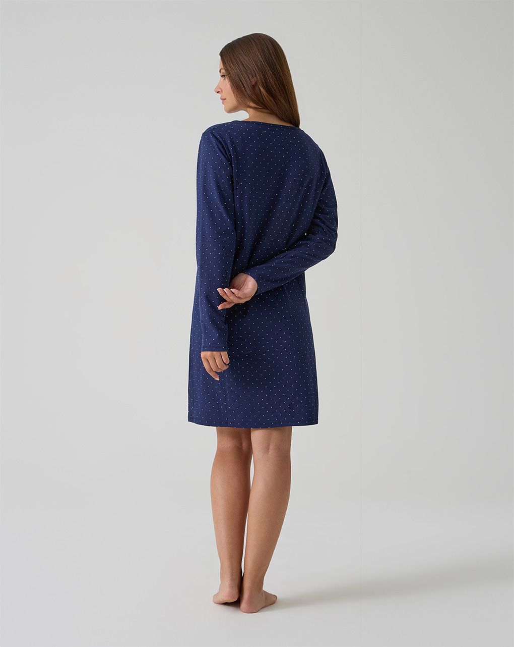 γυναικείο νυχτικό εγκυμοσύνης/θηλασμού μπλε πουά - Prénatal