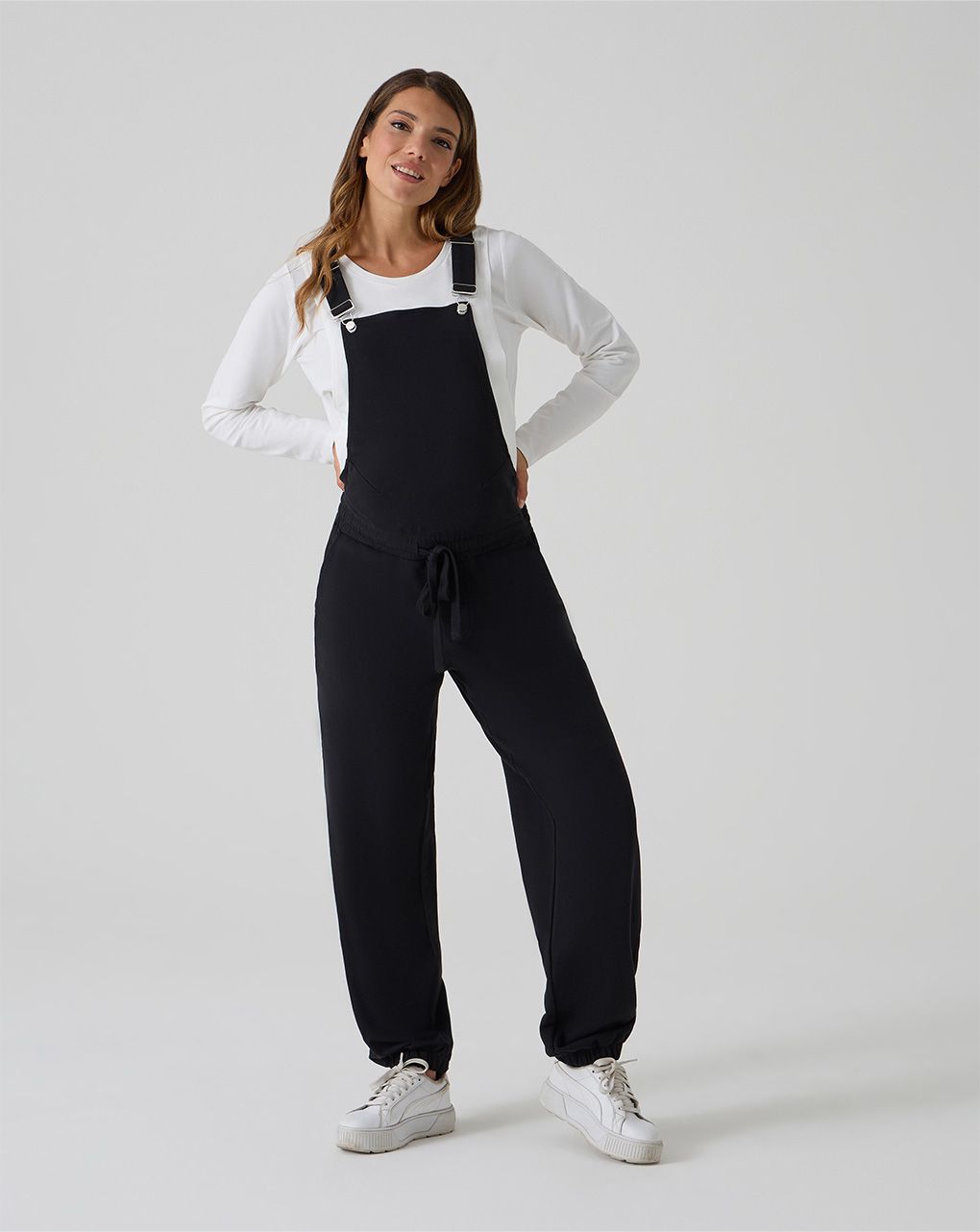 γυναικείο σετ σαλοπέτα και μπλούζα εγκυμοσύνης/θηλασμού μαύρο - Prénatal