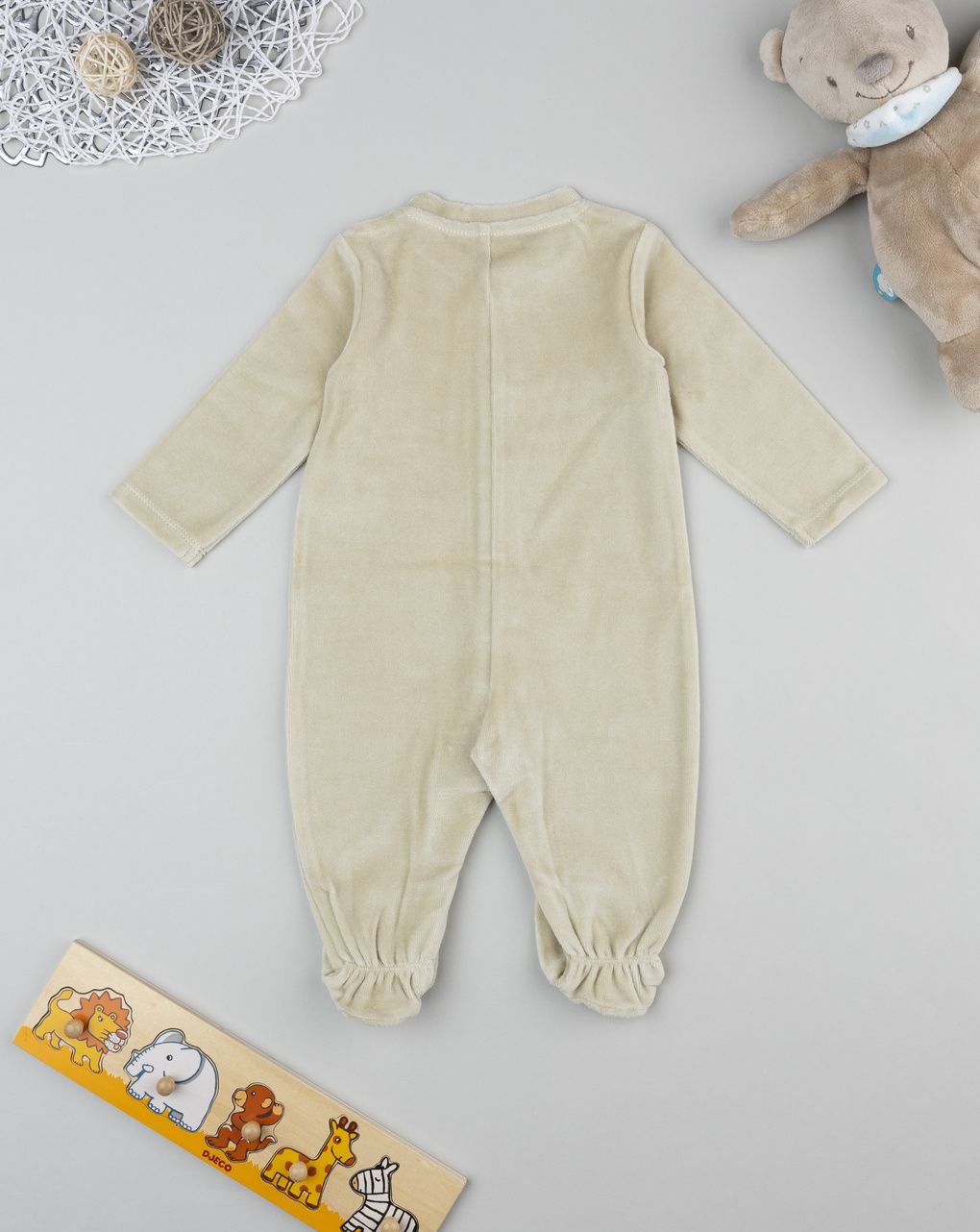 βρεφικό φορμάκι λαδί σενίλ lion για αγόρι - Prénatal