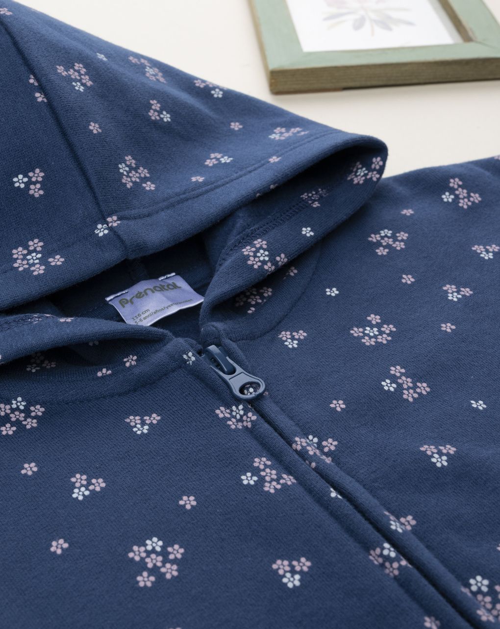 παιδική ζακέτα φούτερ μπλε φλοράλ για κορίτσι - Prénatal