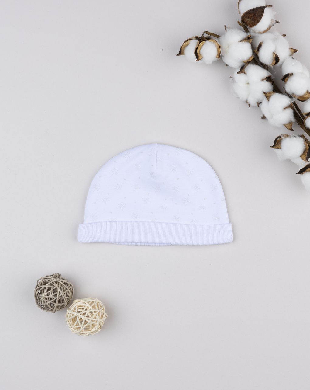 βρεφικό σκουφάκι λευκό για κορίτσι