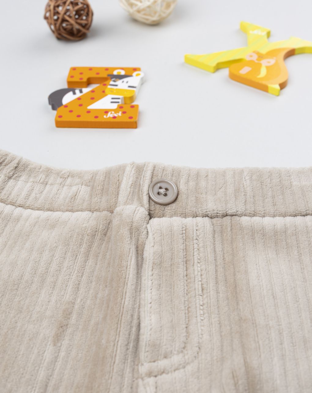 βρεφικό παντελόνι βελουτέ μπεζ για αγόρι - Prénatal