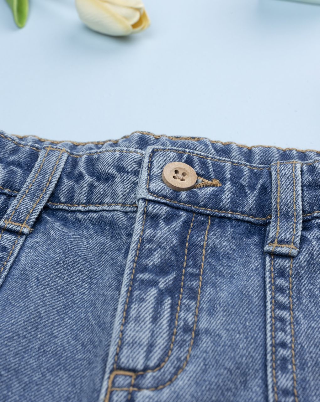 παιδικό τζιν παντελόνι cargo flowers για κορίτσι - Prénatal