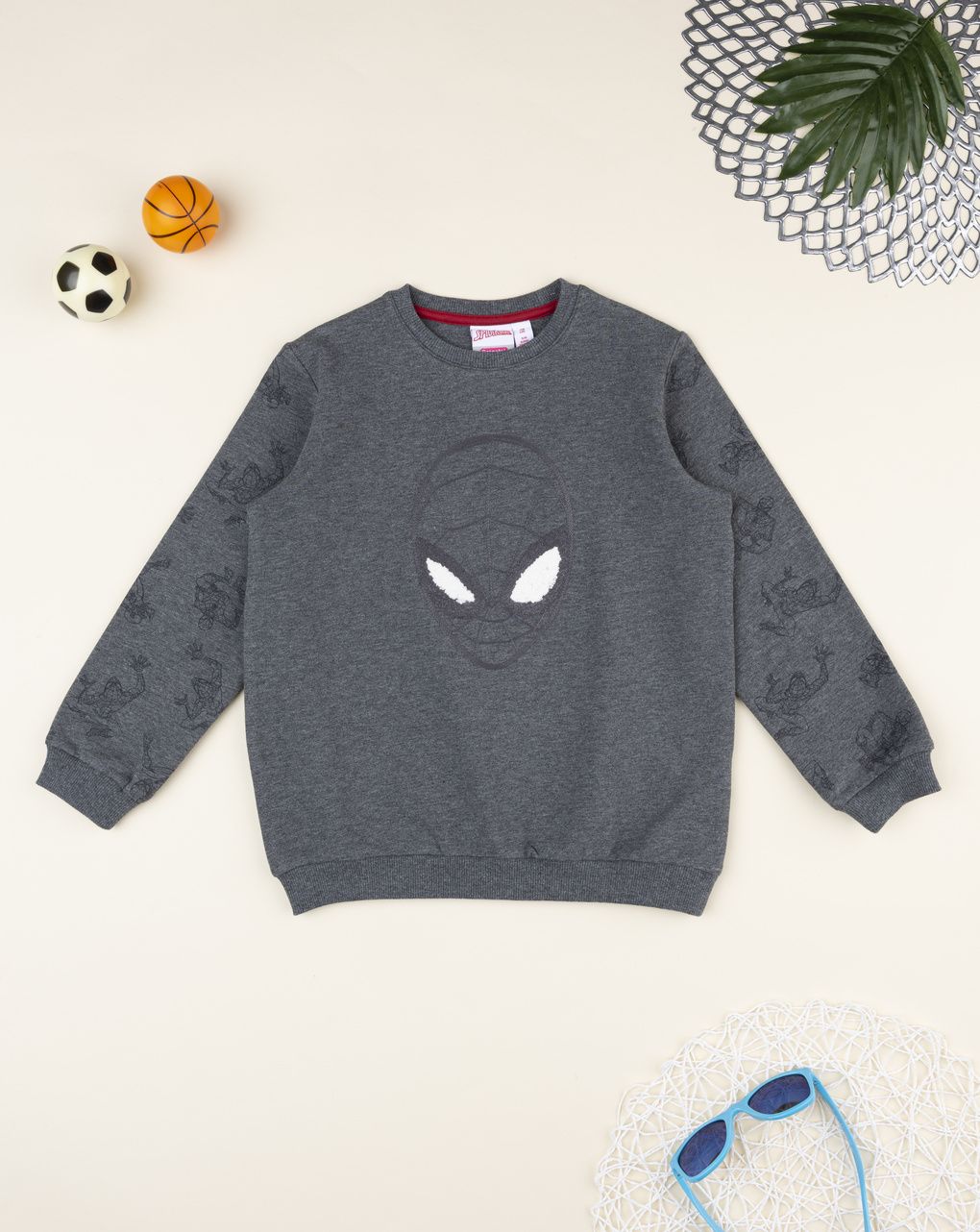 παιδική μπλούζα φούτερ γκρι spiderman για αγόρι