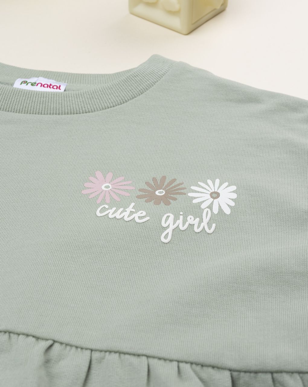 παιδική μπλούζα φούτερ φιστικί με μαργαρίτες για κορίτσι - Prénatal