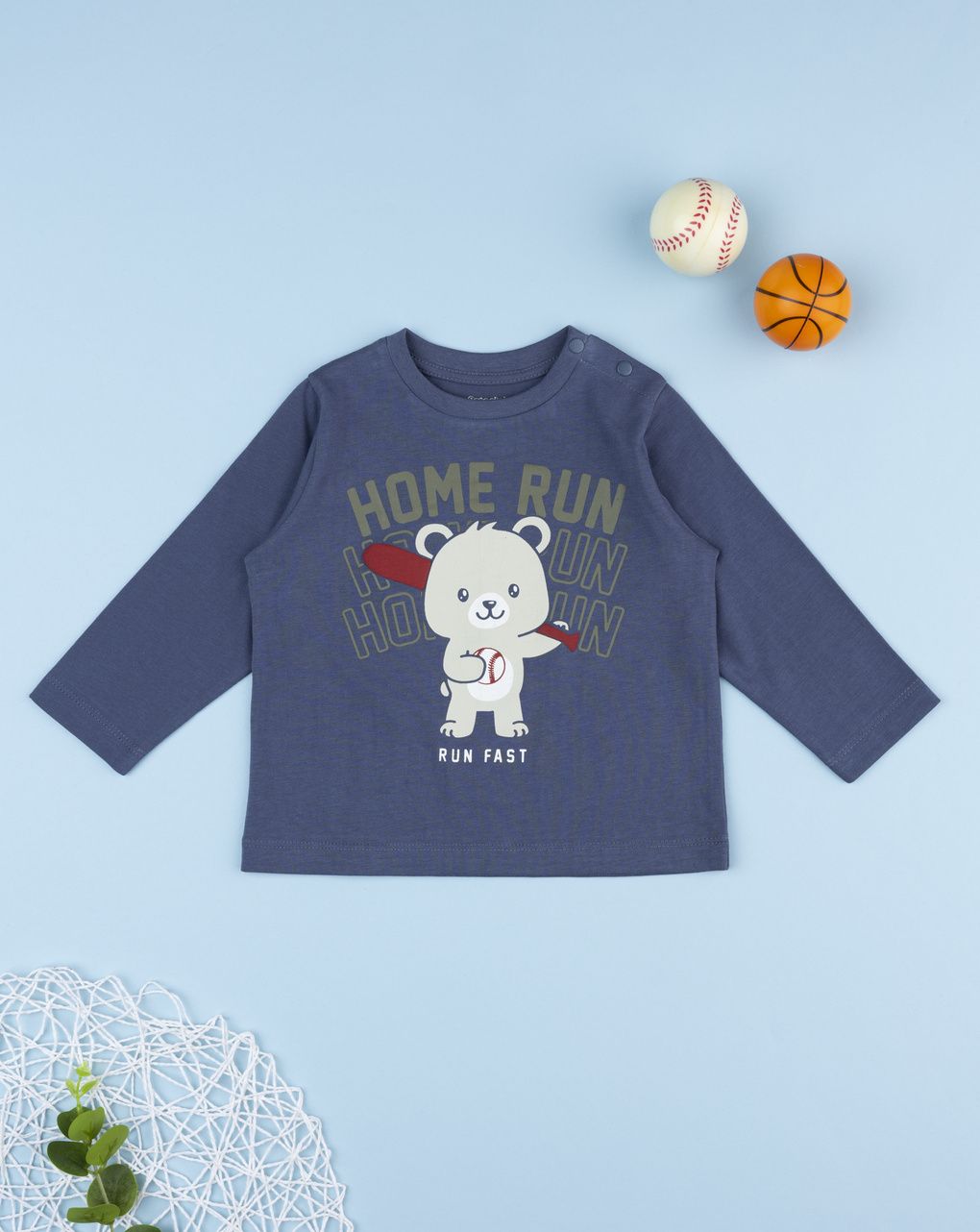 βρεφική μπλούζα μπλε home run για αγόρι - Prénatal