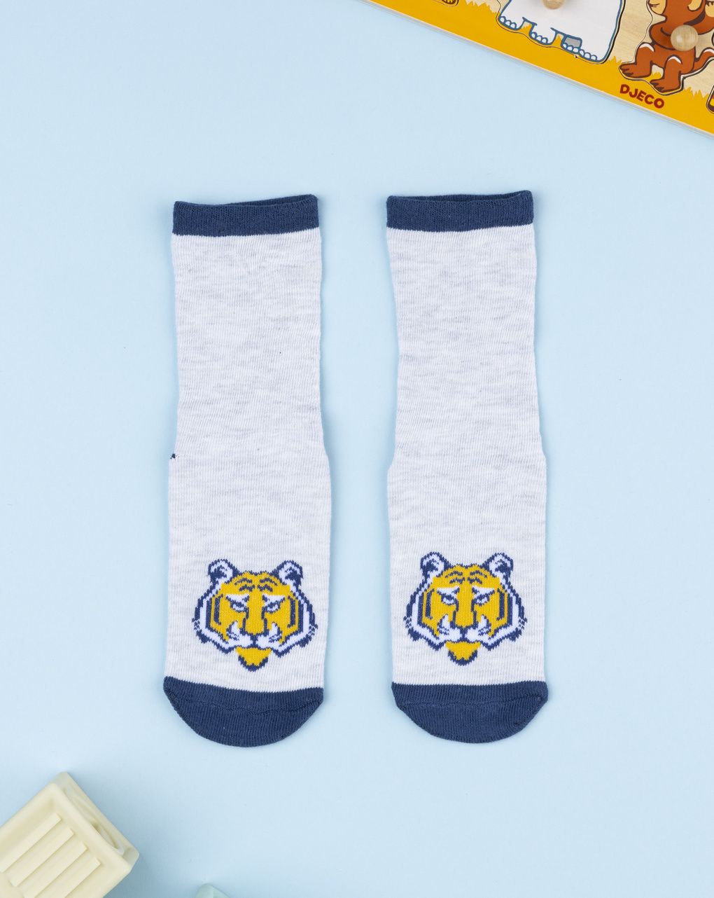 παιδικές αντιολισθητικές κάλτσες με τίγρη για αγόρι