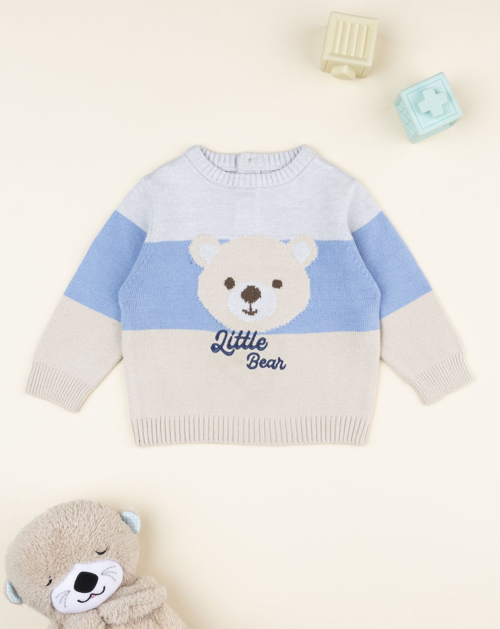βρεφικό πουλόβερ ριγέ little bear για αγόρι