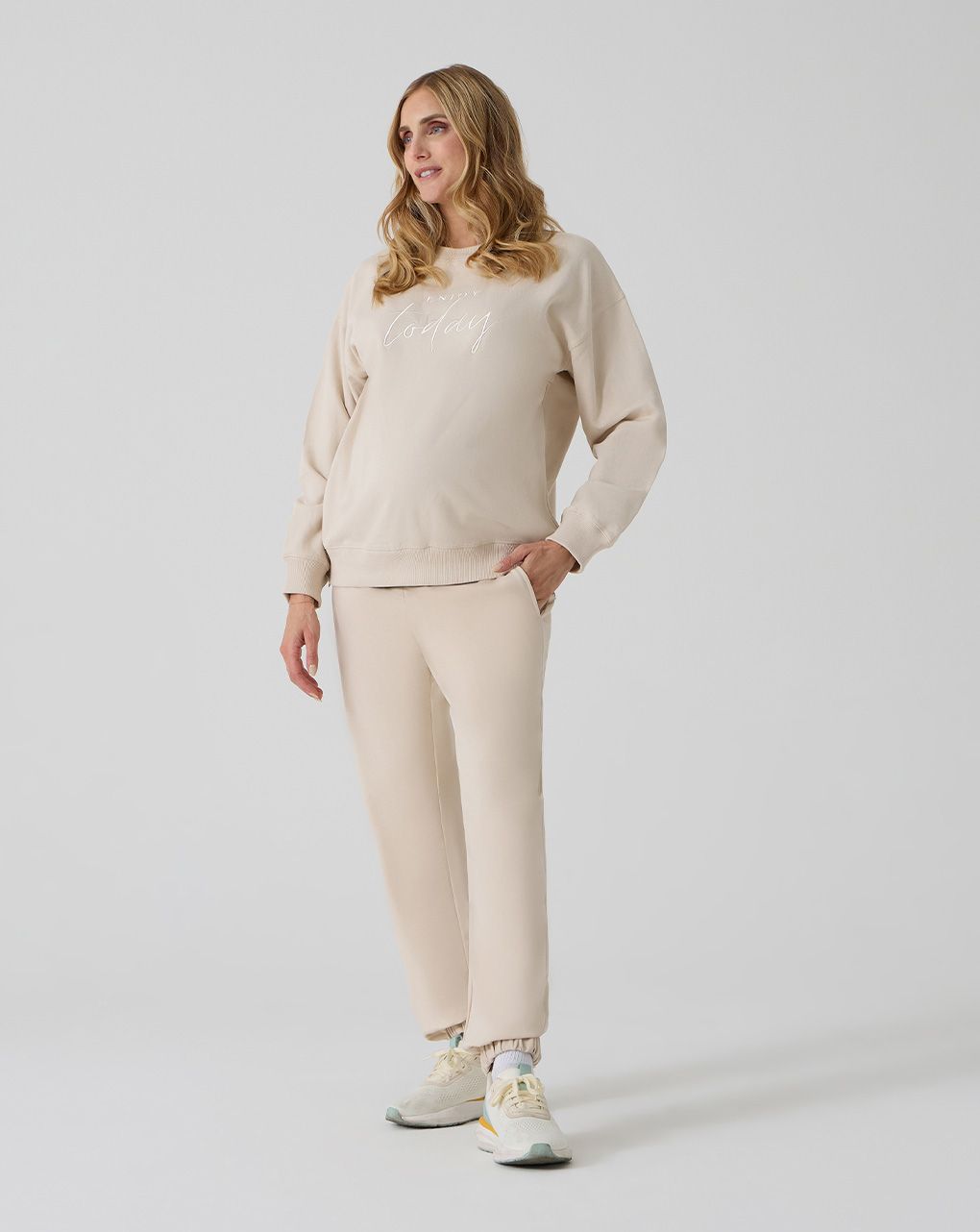 γυναικείο παντελόνι φόρμας εγκυμοσύνης κρεμ - Prénatal