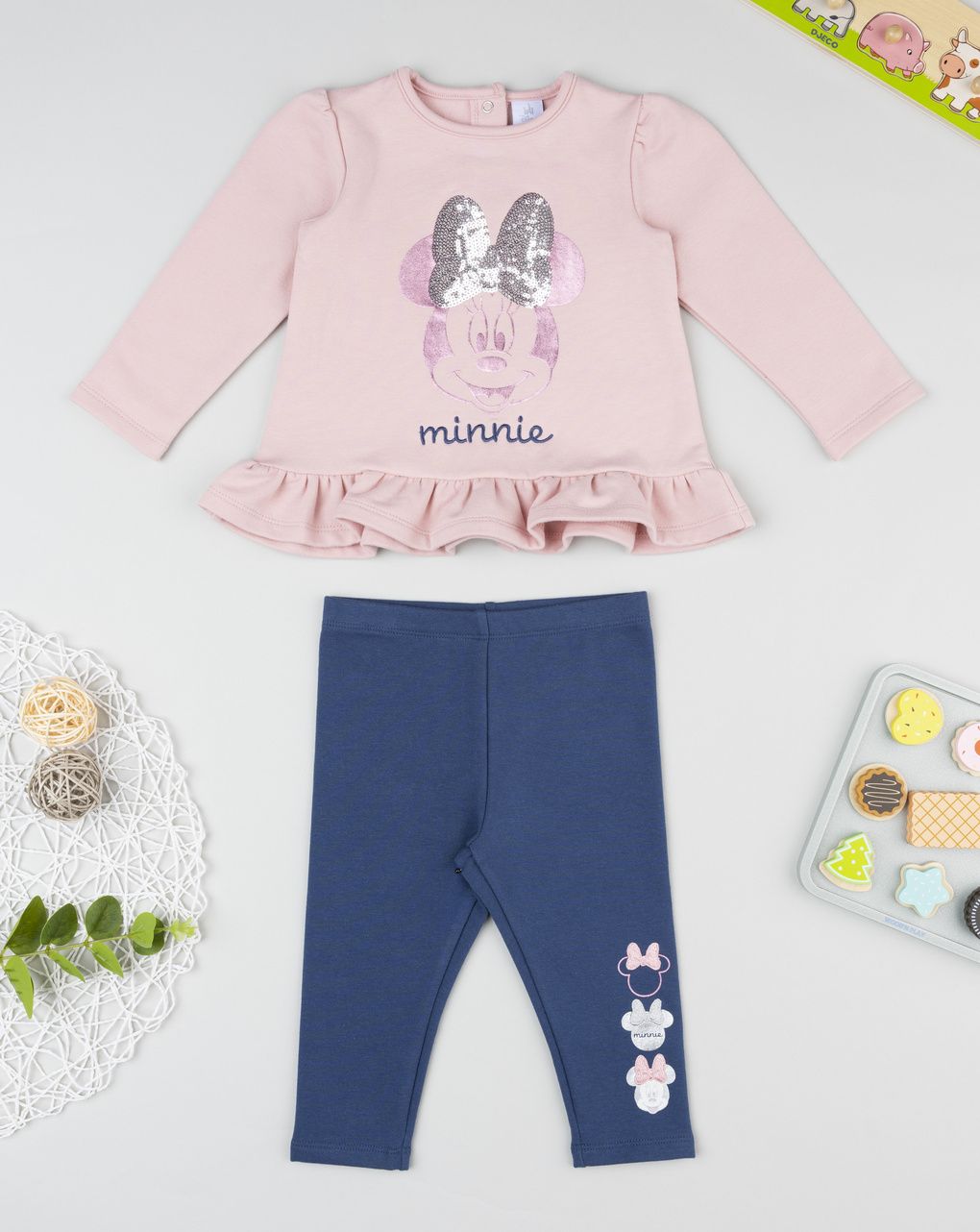 βρεφικό σετ φούτερ και κολάν minnie για κορίτσι