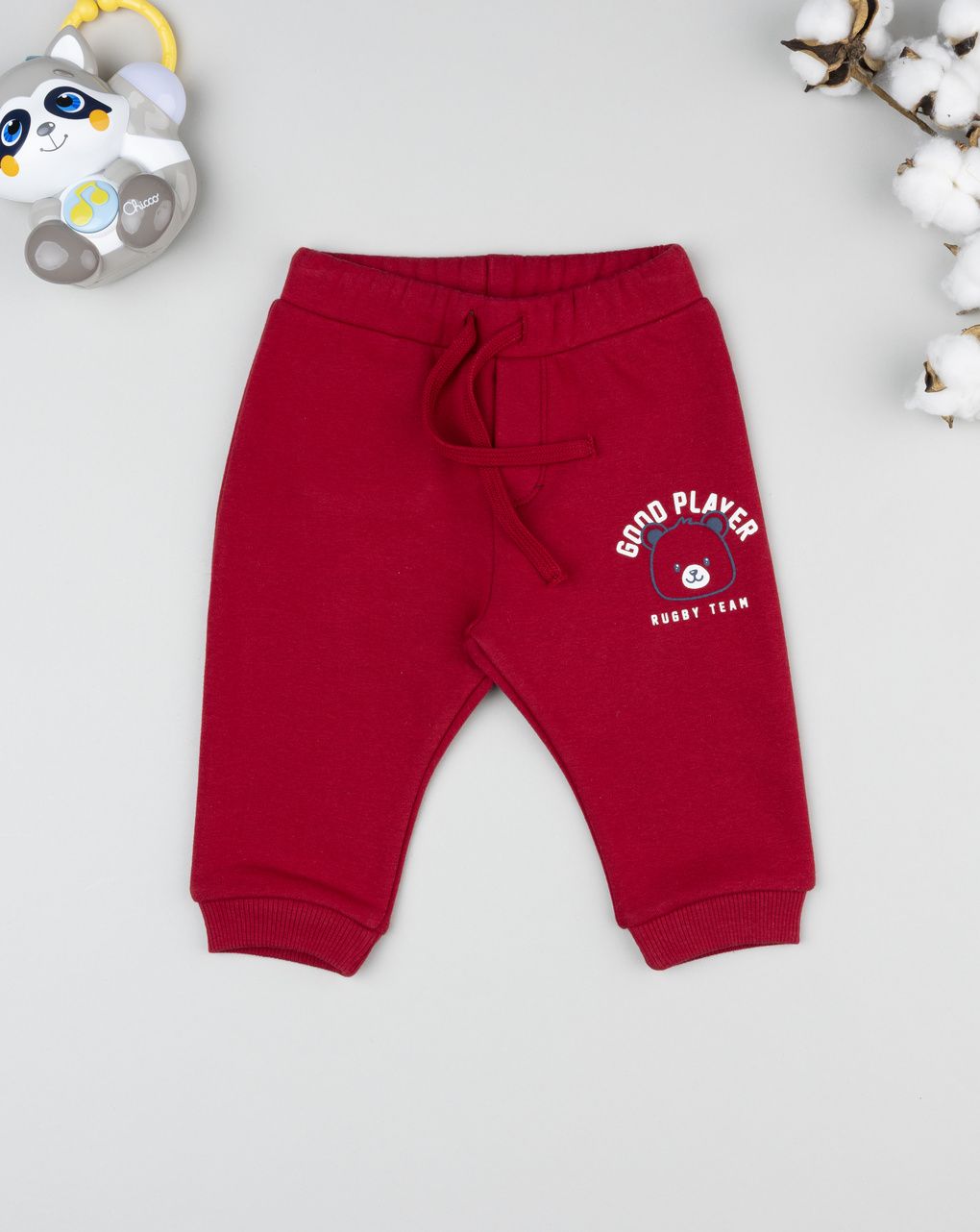 βρεφικό παντελόνι φόρμας κόκκινο good player για αγόρι