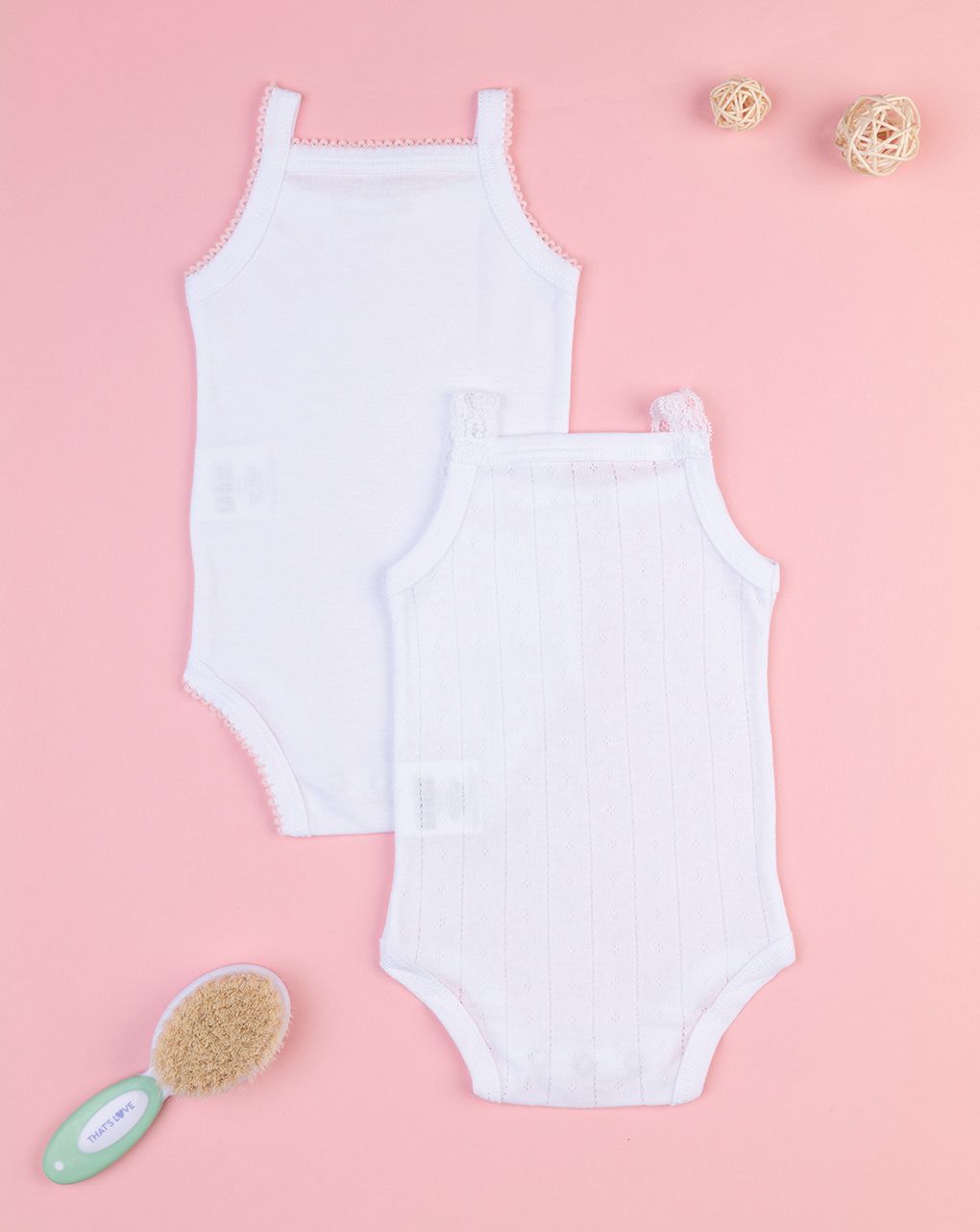 βρεφικά κορμάκια λευκά με φιογκάκια πακέτο x2 για κορίτσι - Prénatal
