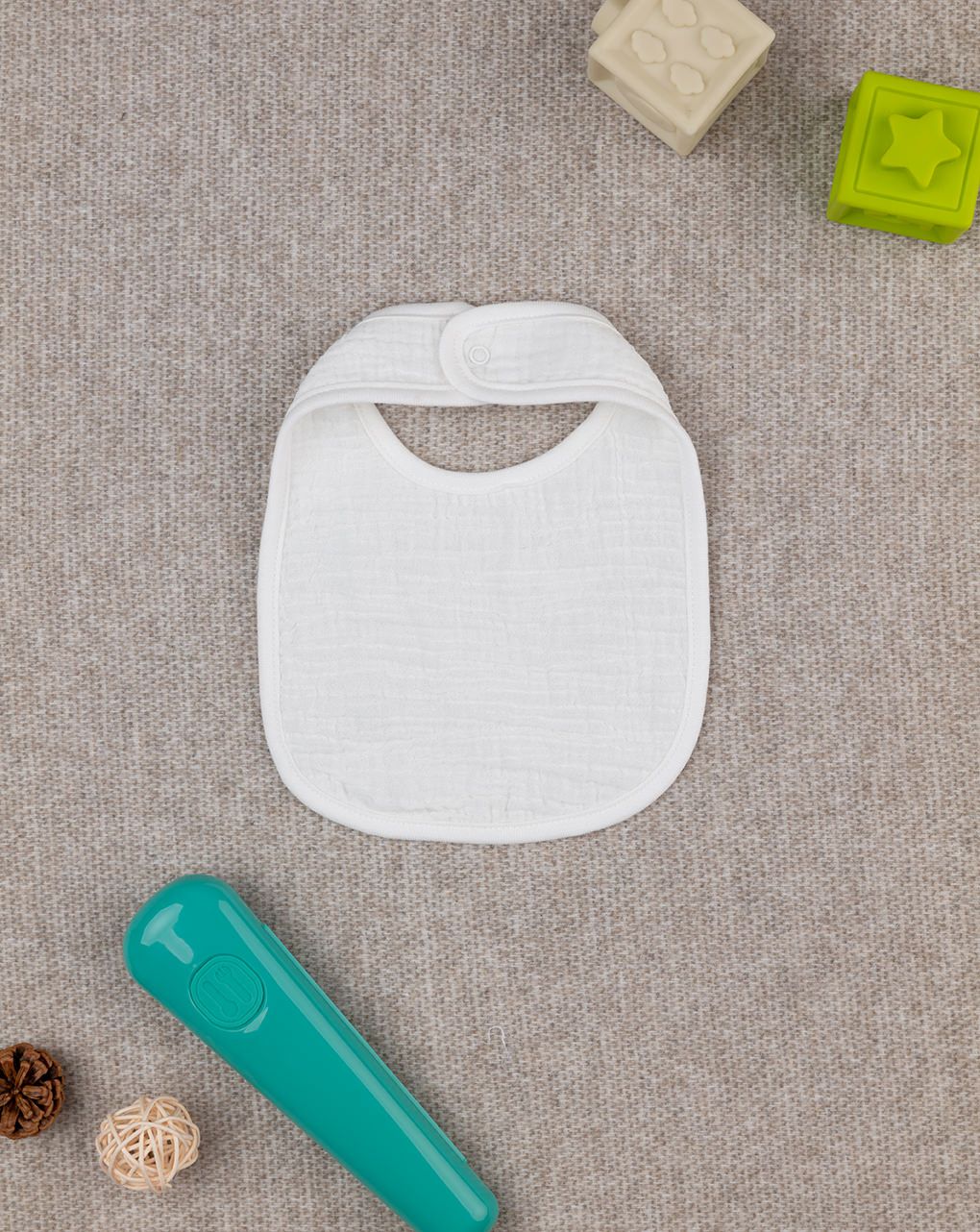 βρεφική σαλιάρα λευκή μουσελίνα για αγόρι - Prénatal