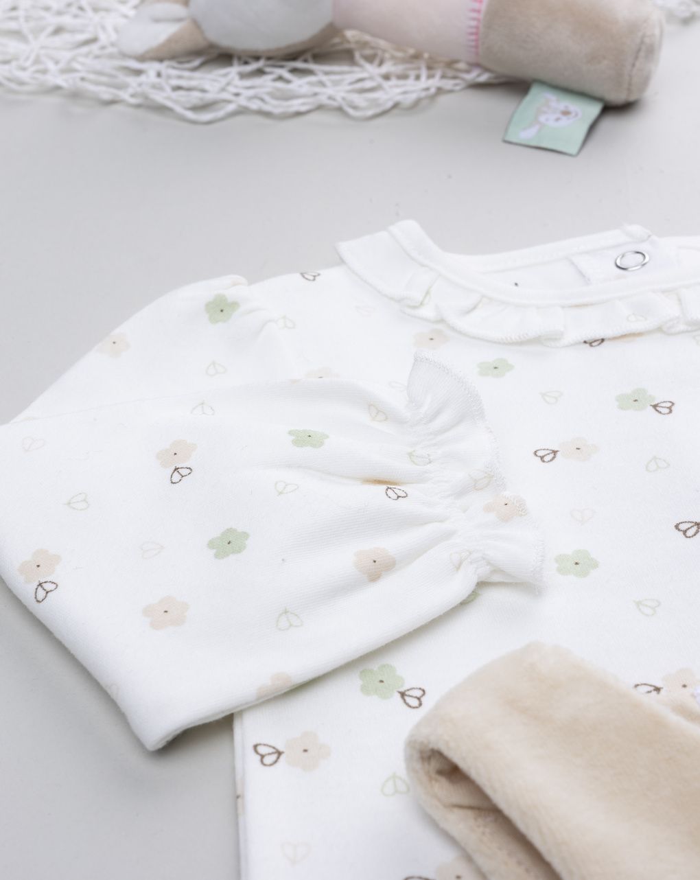 βρεφικό σετ μπλούζα και σαλοπέτα nature για κορίτσι - Prénatal