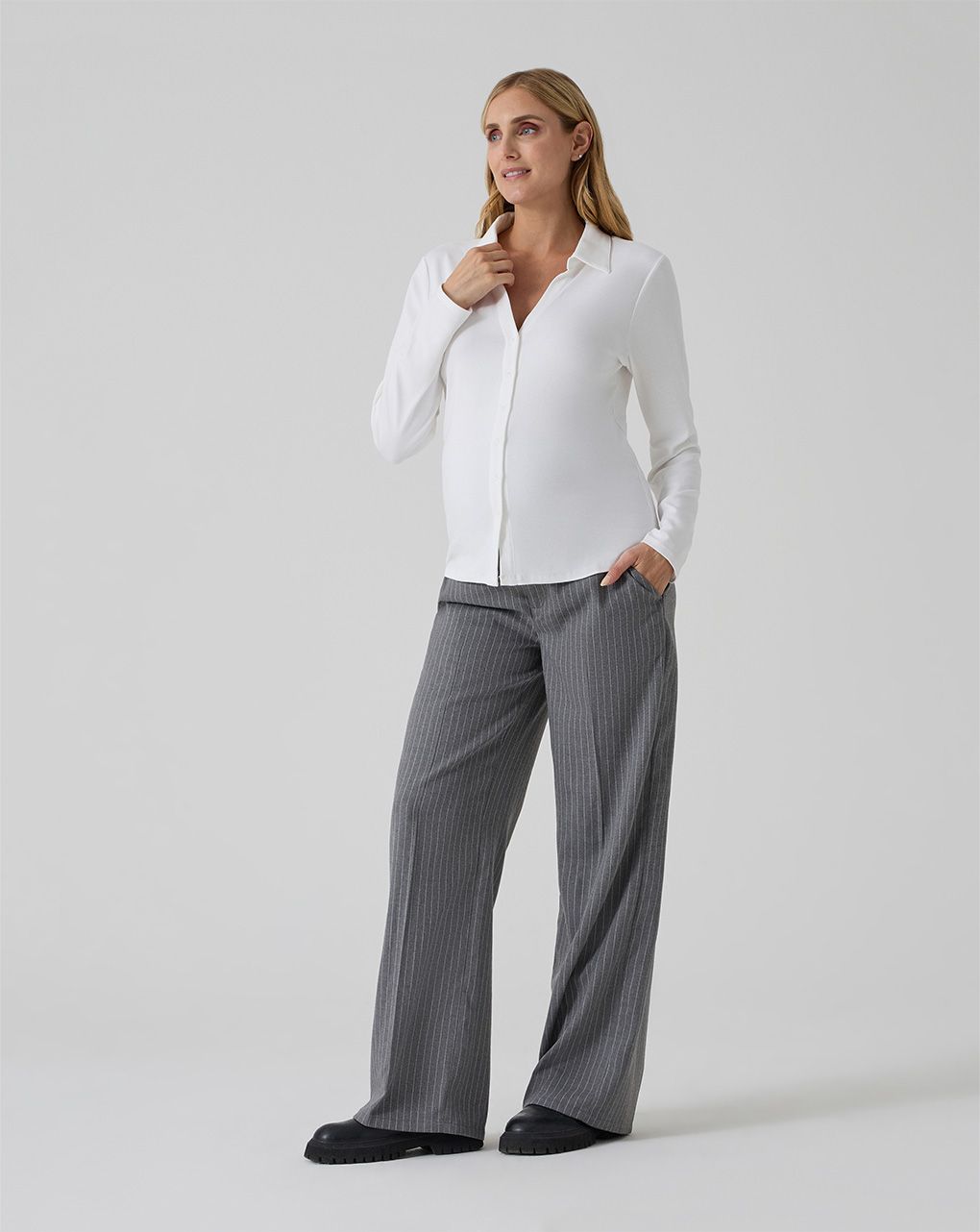 γυναικείο πουκάμισο εγκυμοσύνης/θηλασμού λευκό - Prénatal