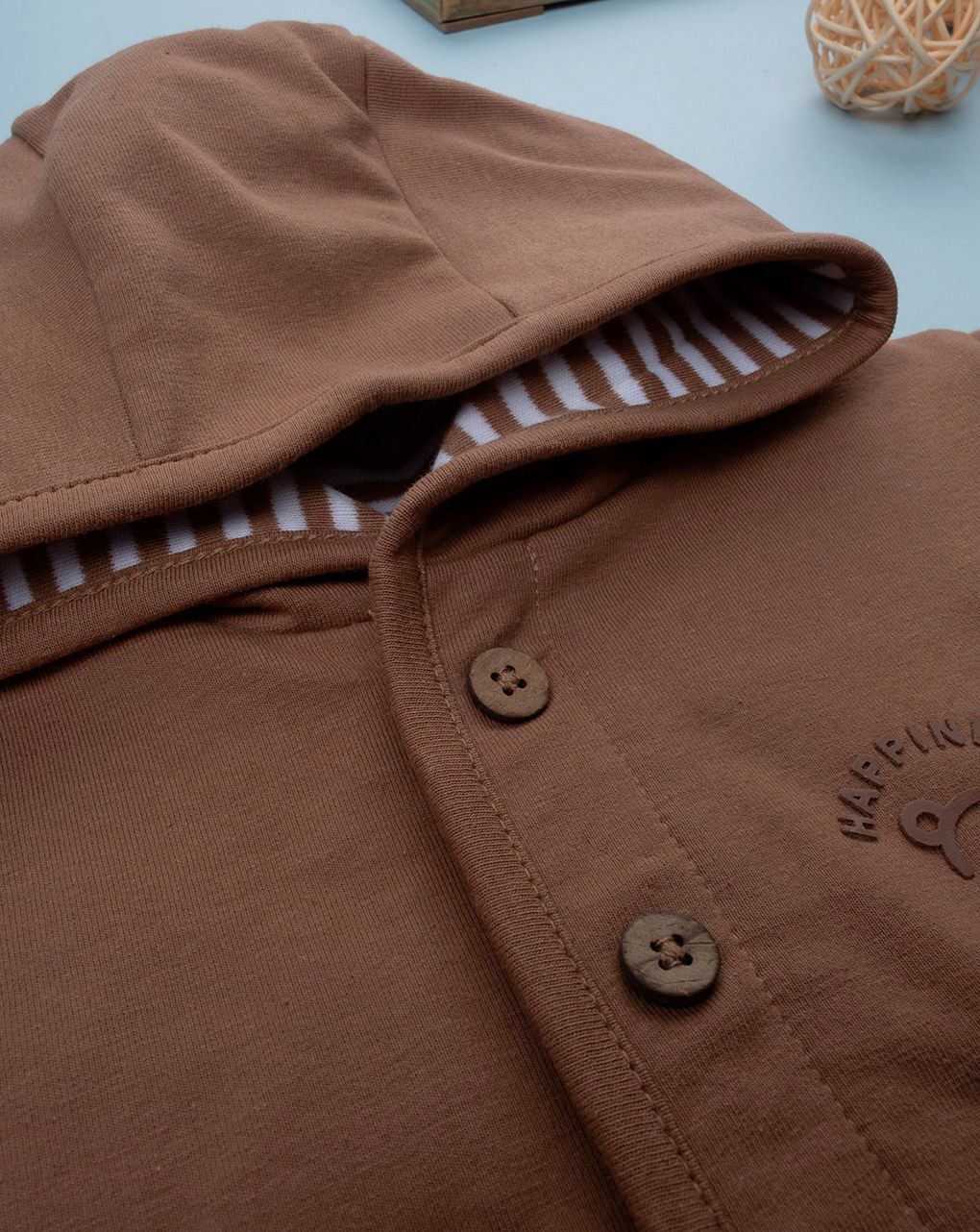 βρεφική ζακέτα καφέ happiness mood για αγόρι - Prénatal