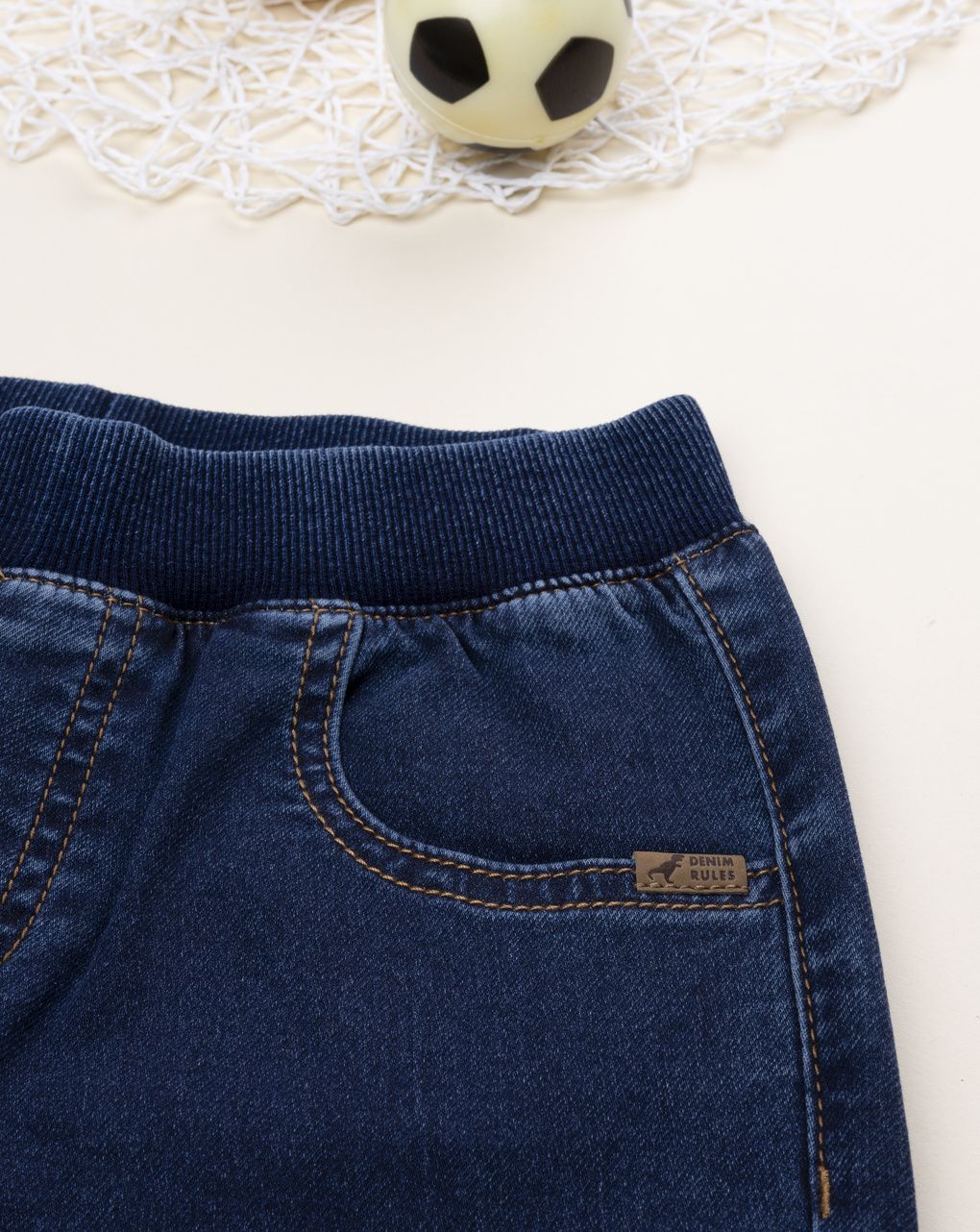 παιδικό τζιν παντελόνι μπλε με λάστιχο για αγόρι - Prénatal