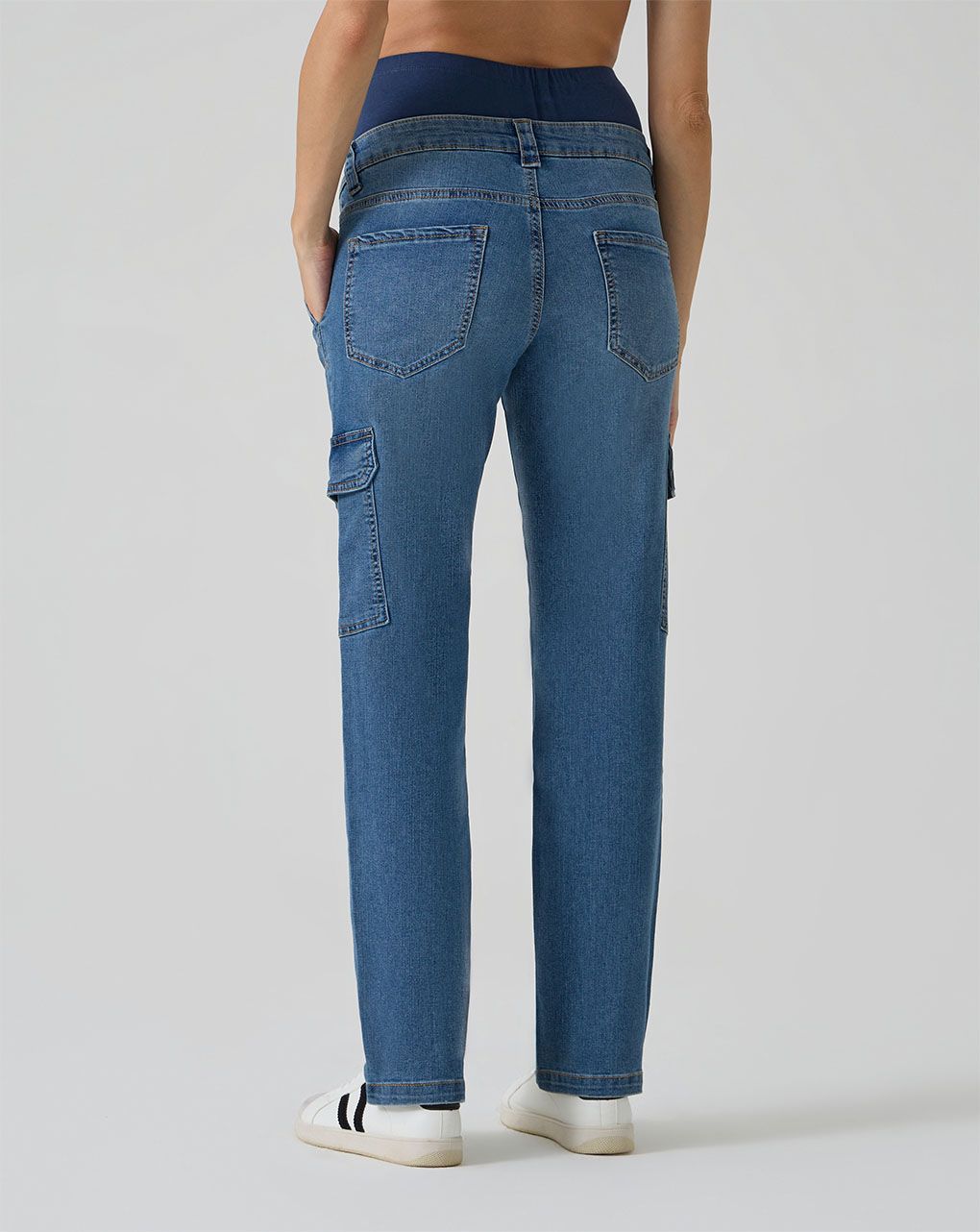 γυναικείο τζιν παντελόνι εγκυμοσύνης cargo μπλε - Prénatal