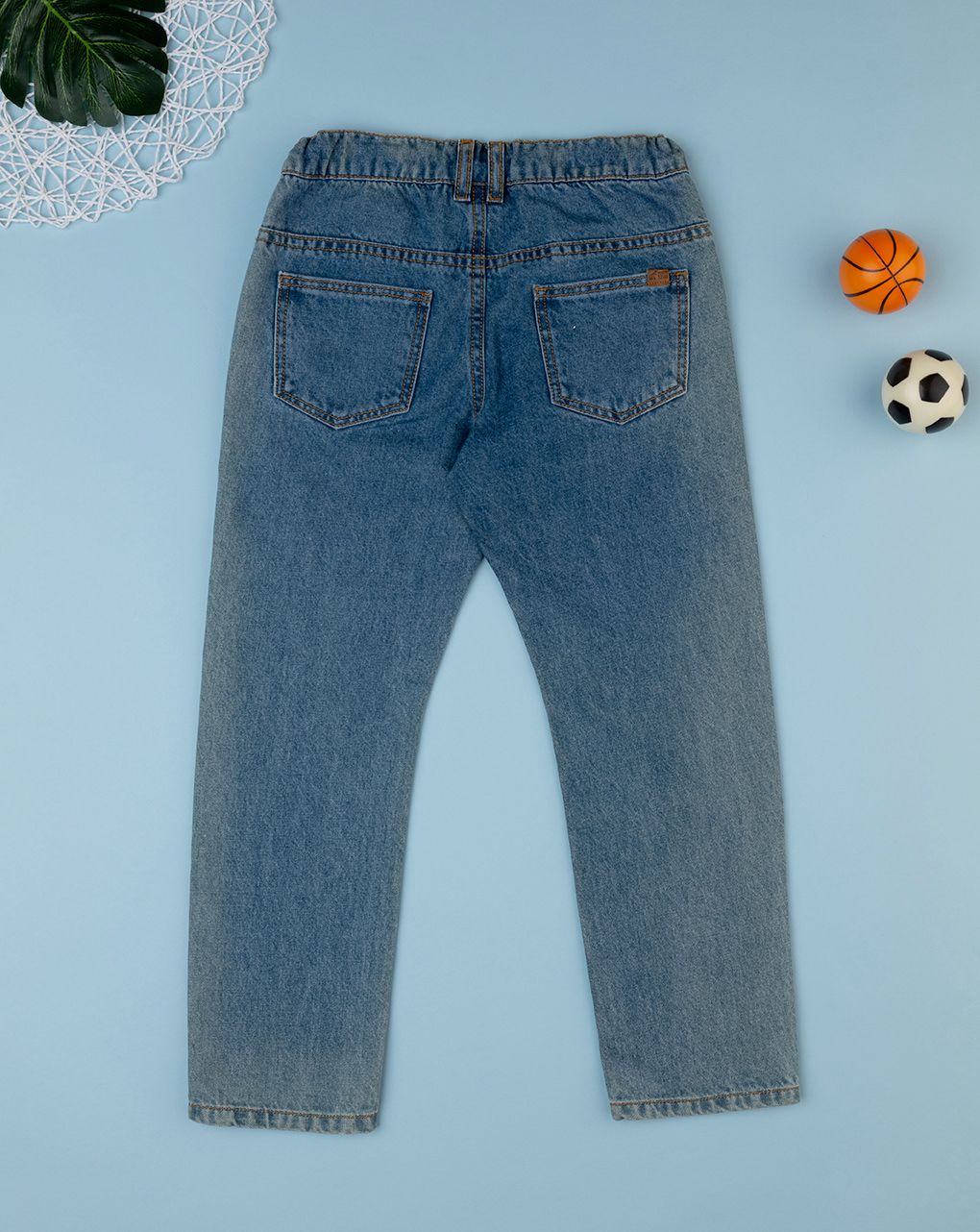 παιδικό τζιν παντελόνι μπλε για αγόρι - Prénatal
