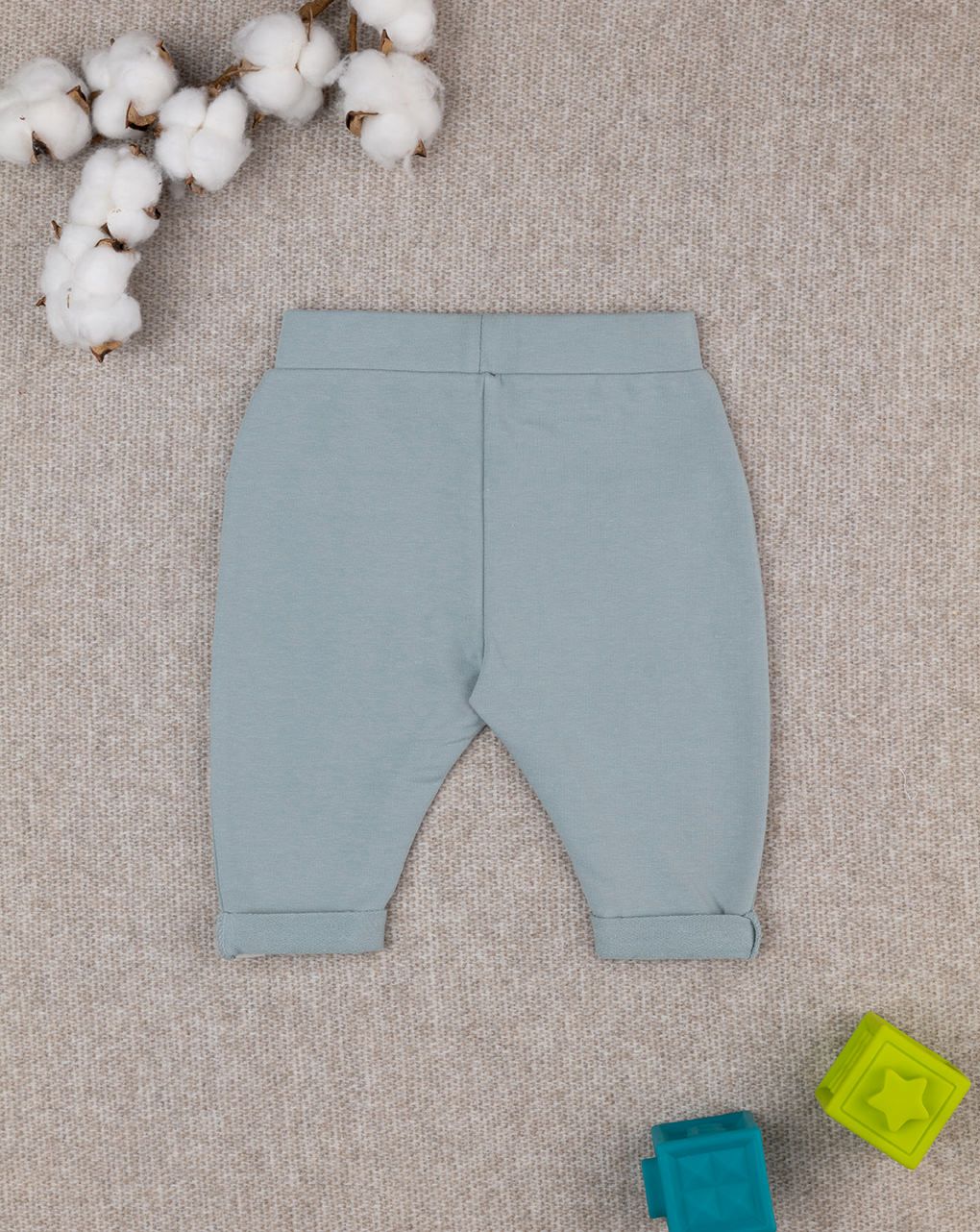 βρεφικό παντελόνι φόρμας πράσινο με λουλούδι για κορίτσι - Prénatal