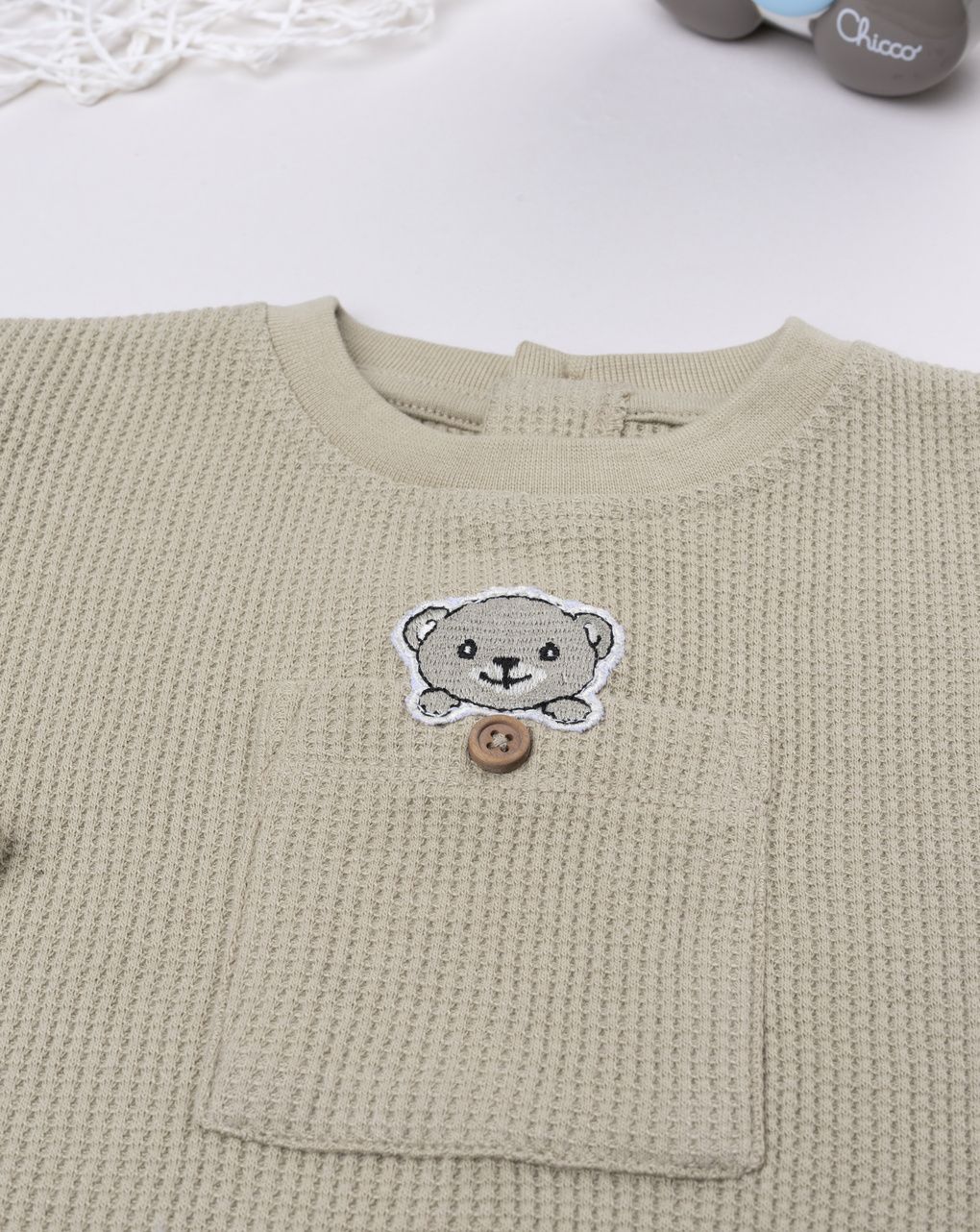 βρεφική μπλούζα μπεζ με αρκουδάκι για αγόρι - Prénatal
