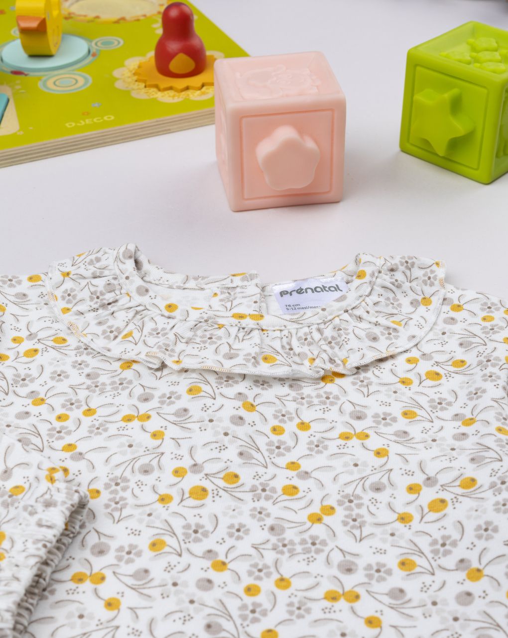 βρεφικό κορμάκι λευκό φλοράλ για κορίτσι - Prénatal