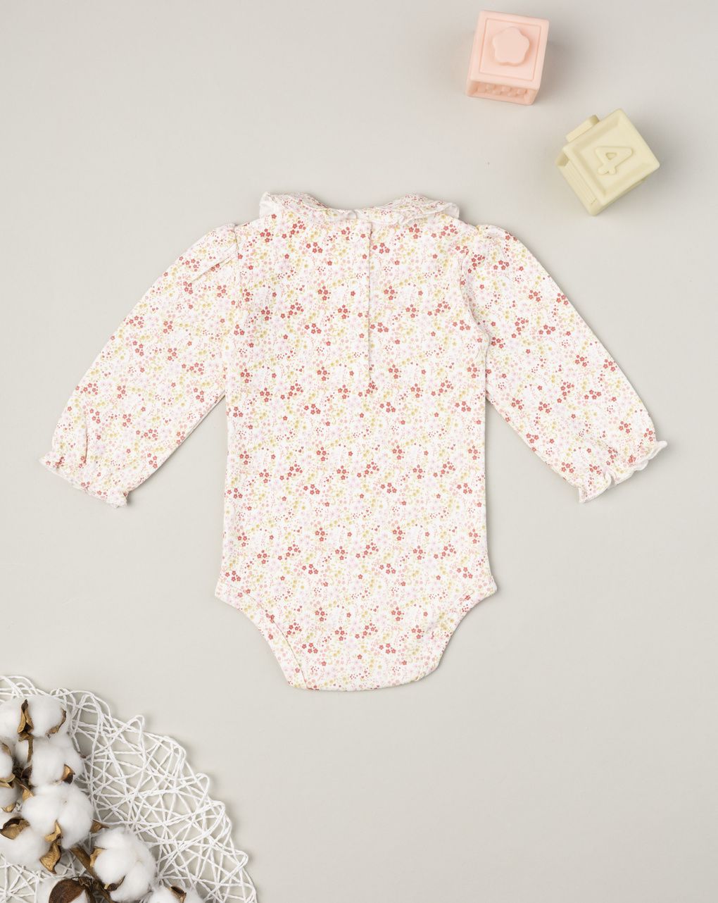 βρεφικό κορμάκι λευκό φλοράλ για κορίτσι - Prénatal