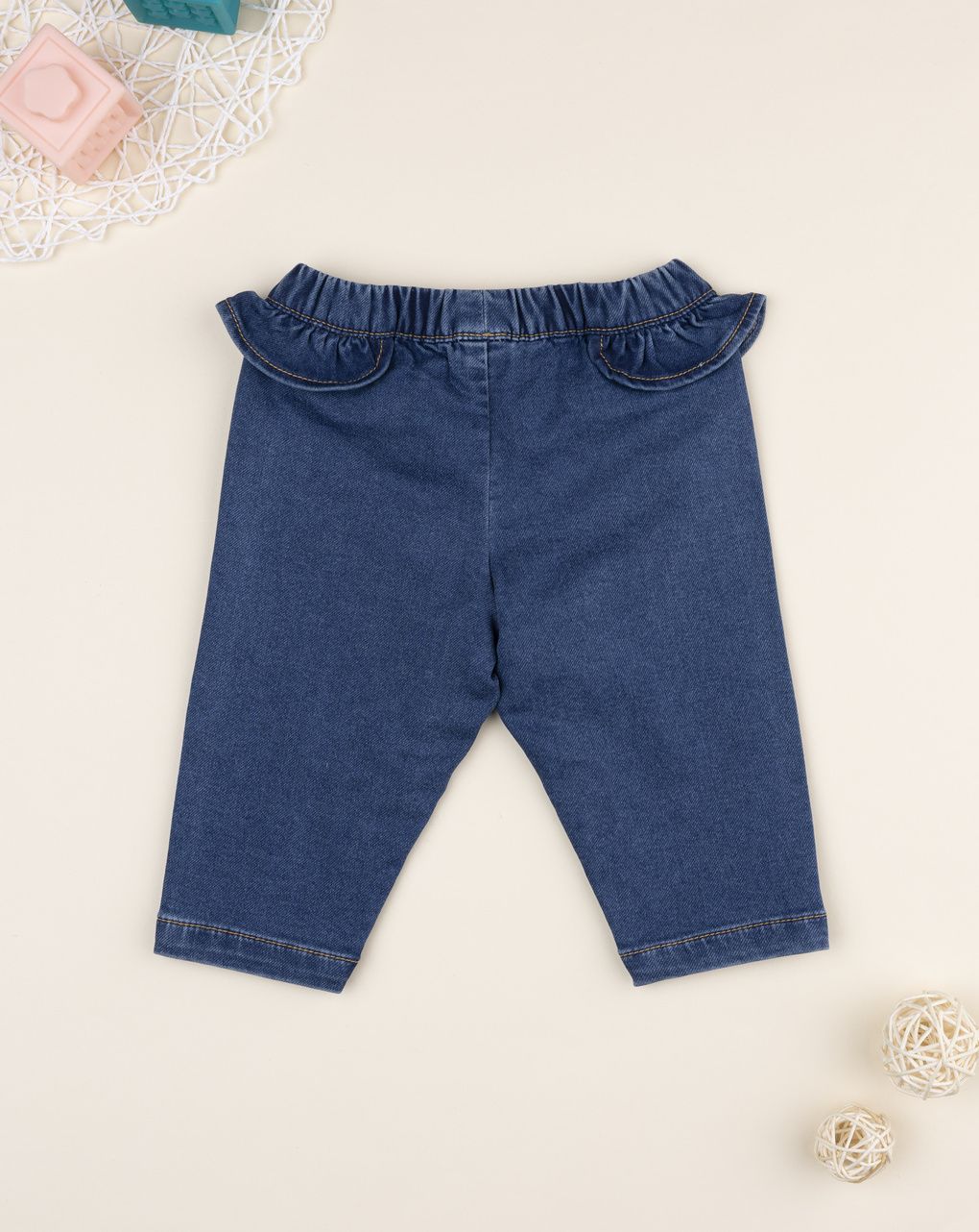 βρεφικό τζιν παντελόνι με λουλούδια για κορίτσι - Prénatal