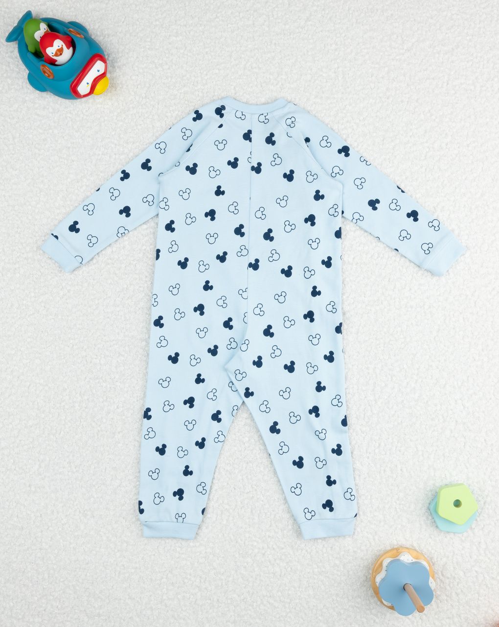 βρεφική ολόσωμη πιτζάμα γαλάζια mickey για αγόρι - Prénatal