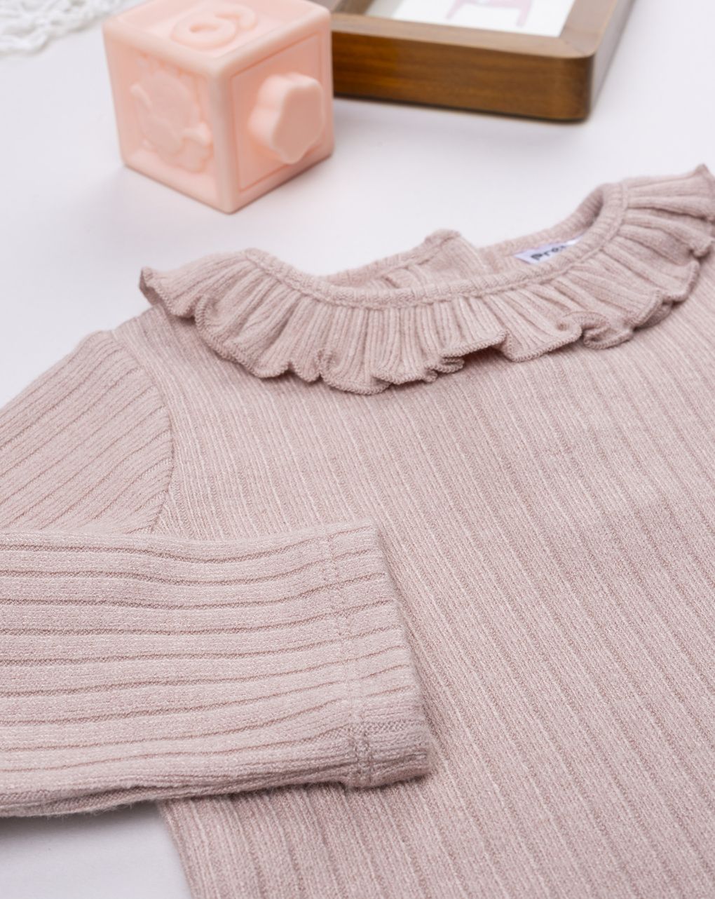 βρεφική μπλούζα ροζ ριμπ για κορίτσι - Prénatal