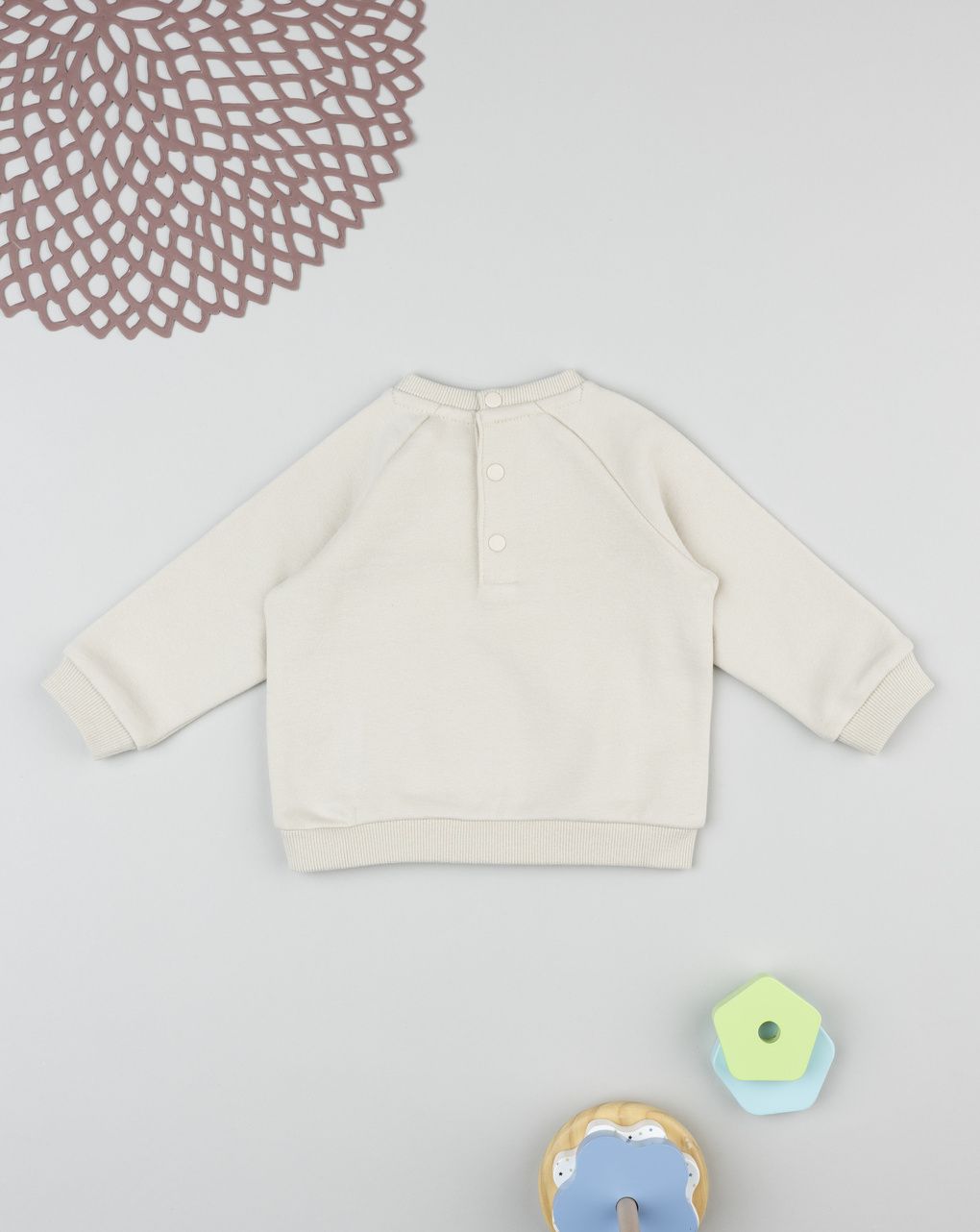 βρεφική μπλούζα φούτερ μπεζ little friends για αγόρι - Prénatal