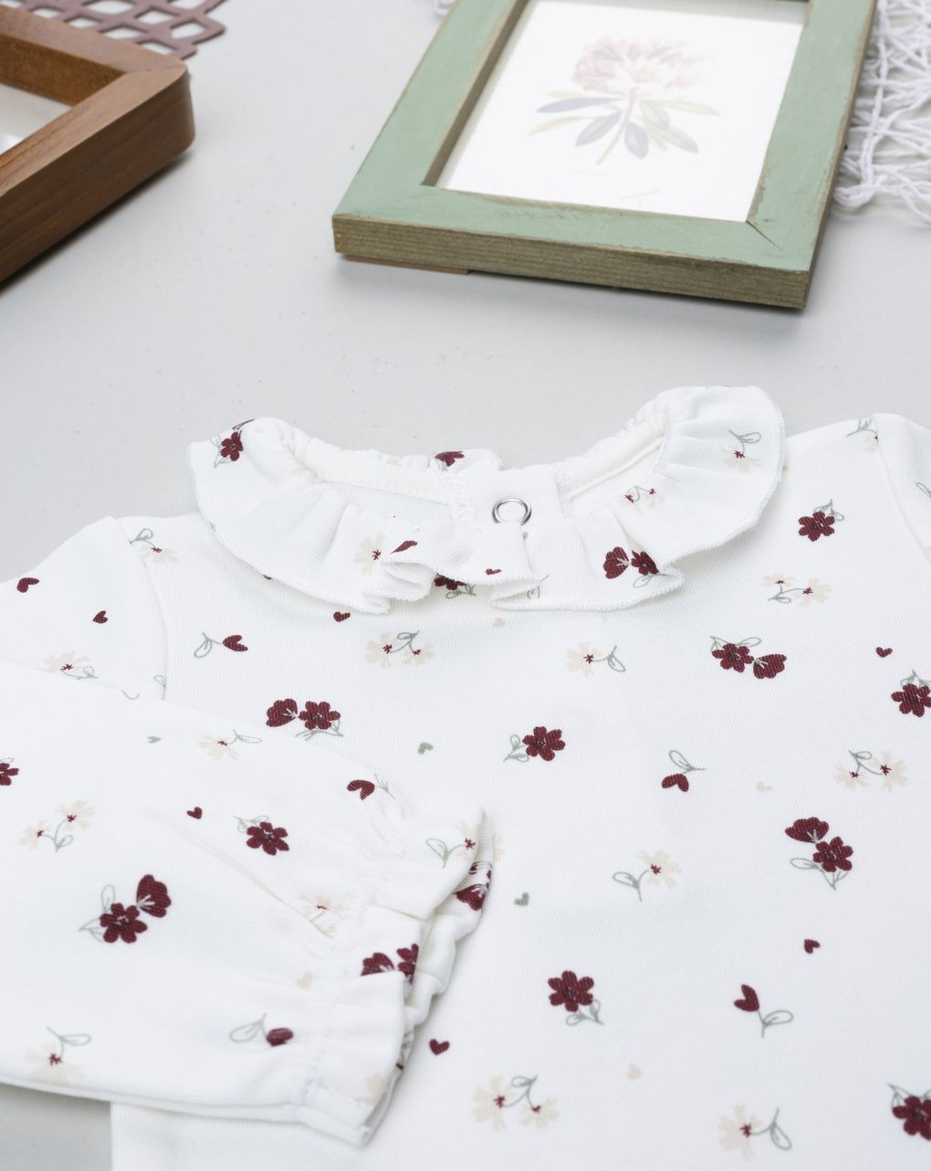 βρεφικό κορμάκι λευκό wood girl για κορίτσι - Prénatal