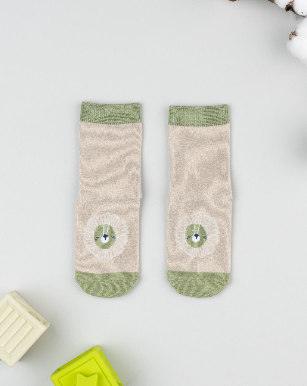 βρεφικές αντιολισθητικές κάλτσες με λιοντάρι για αγόρι