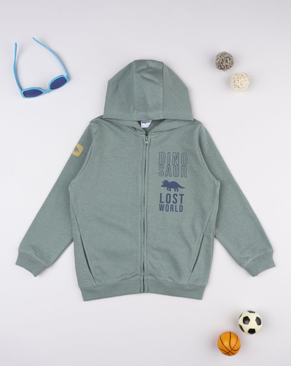 παιδική ζακέτα φούτερ πράσινη dino για αγόρι