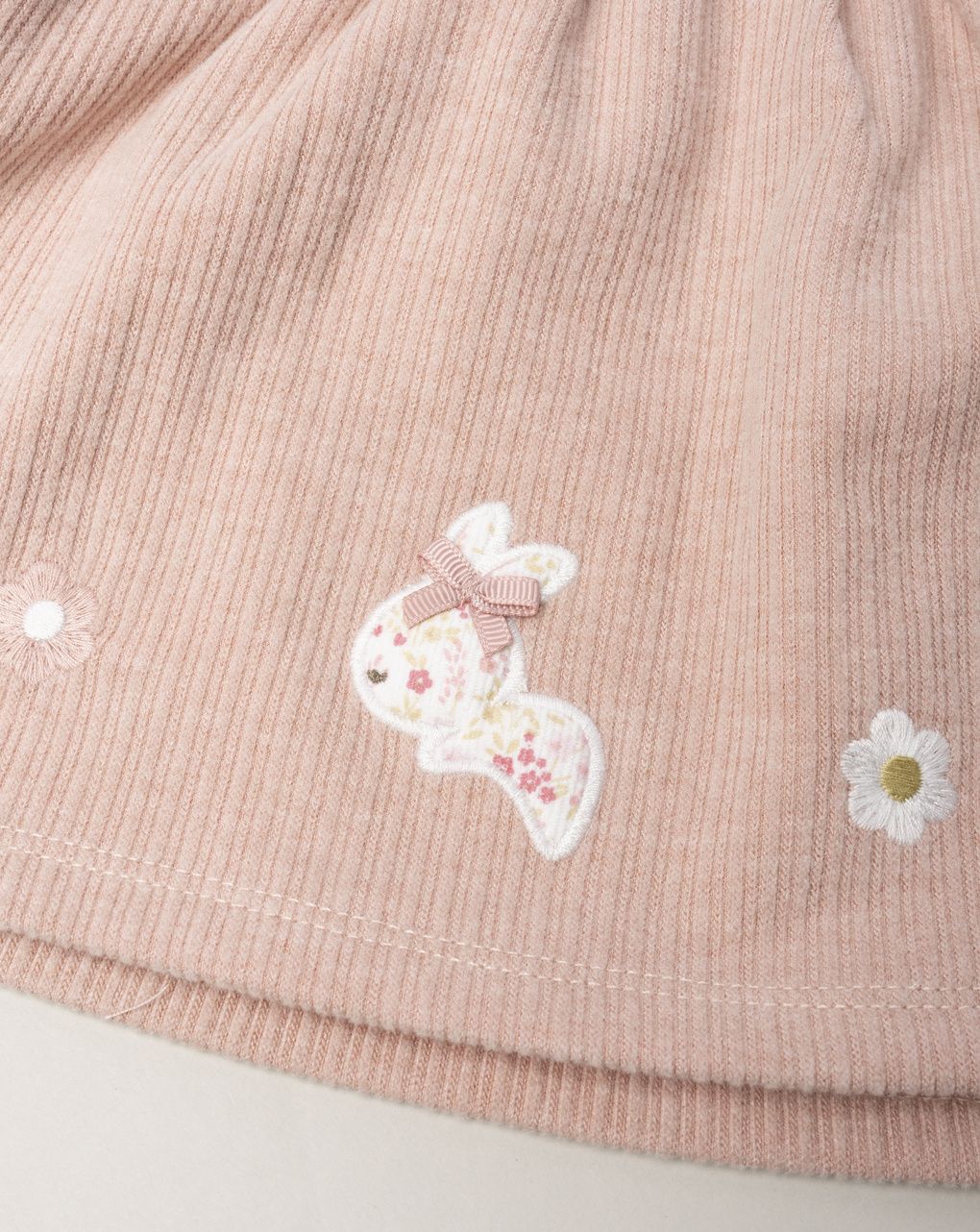βρεφικό φόρεμα σαλοπέτα ροζ με λαγουδάκια για κορίτσι - Prénatal