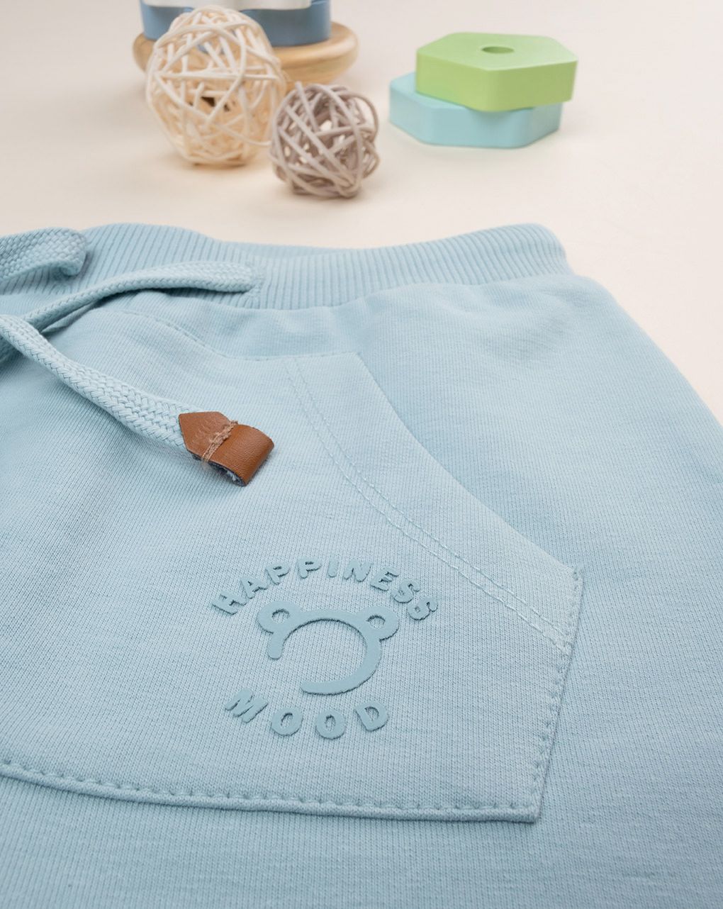 βρεφικό παντελόνι φόρμας γαλάζιο happiness mood για αγόρι - Prénatal