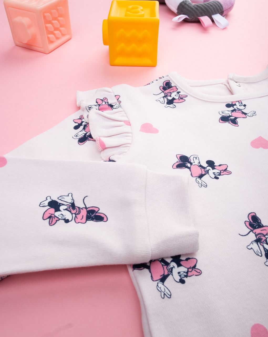 βρεφική ολόσωμη πιτζάμα λευκή minnie για κορίτσι - Prénatal