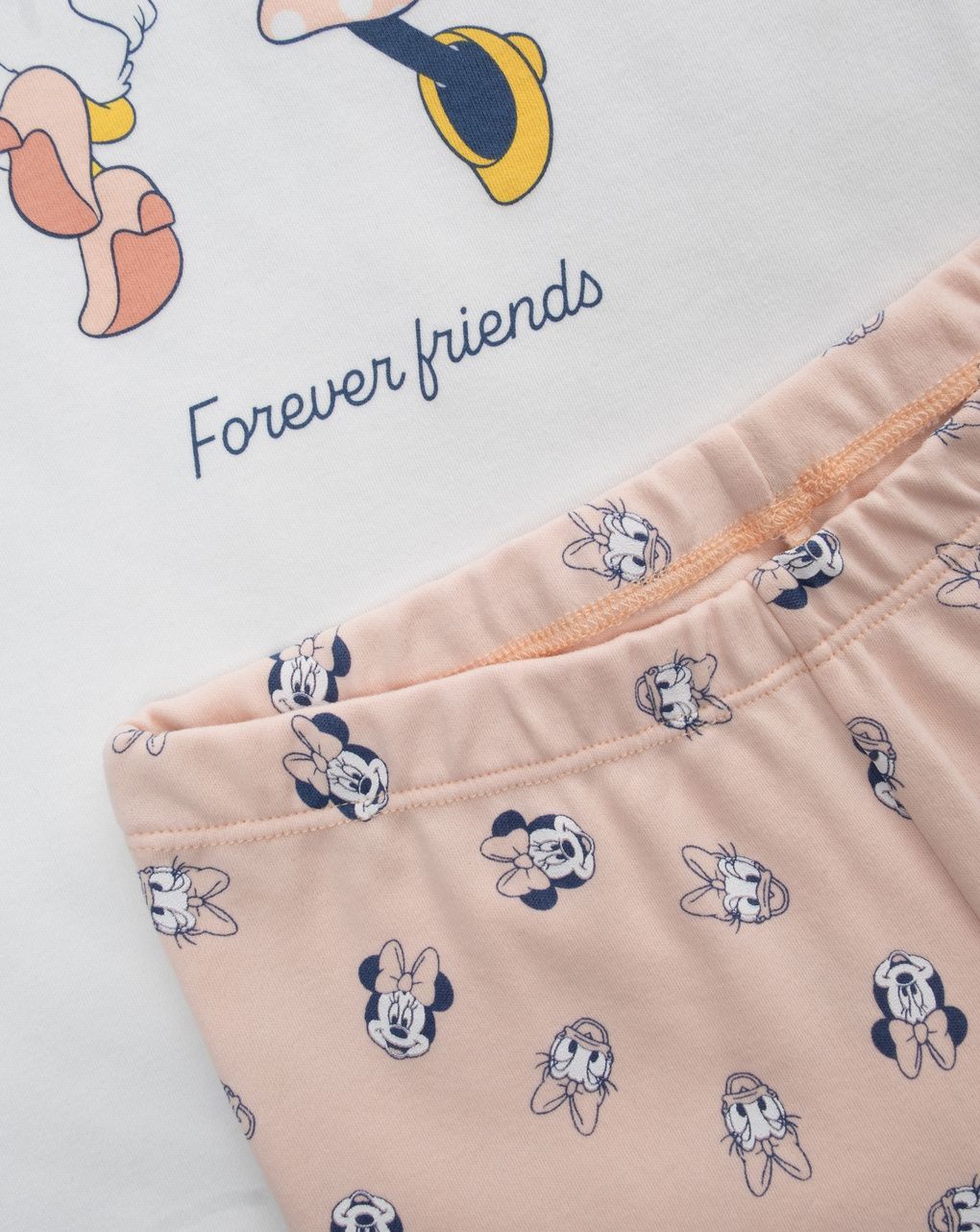 παιδική πιτζάμα λευκή/σομόν minnie & daisy για κορίτσι - Prénatal