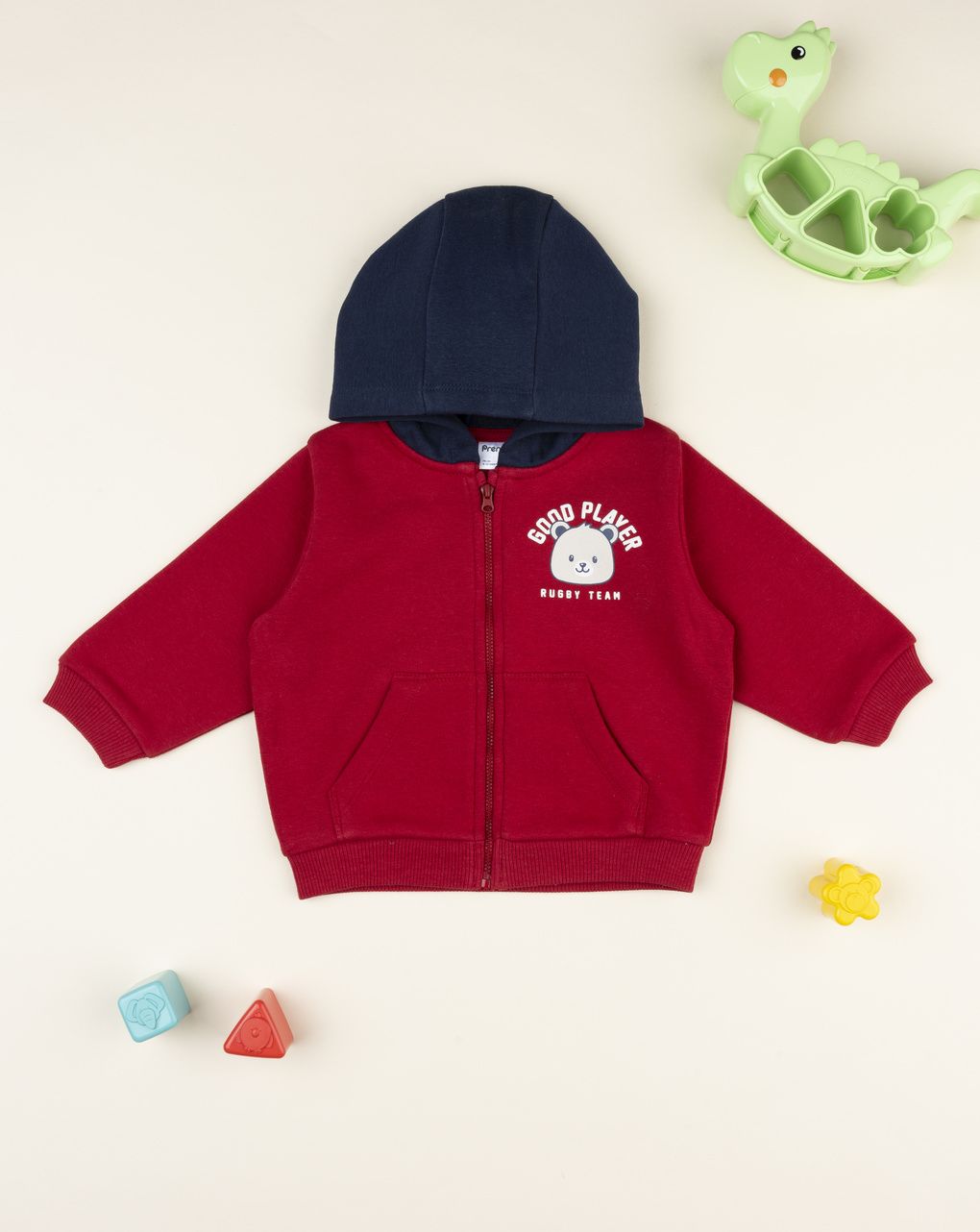 βρεφική ζακέτα φούτερ κόκκινη good player για αγόρι